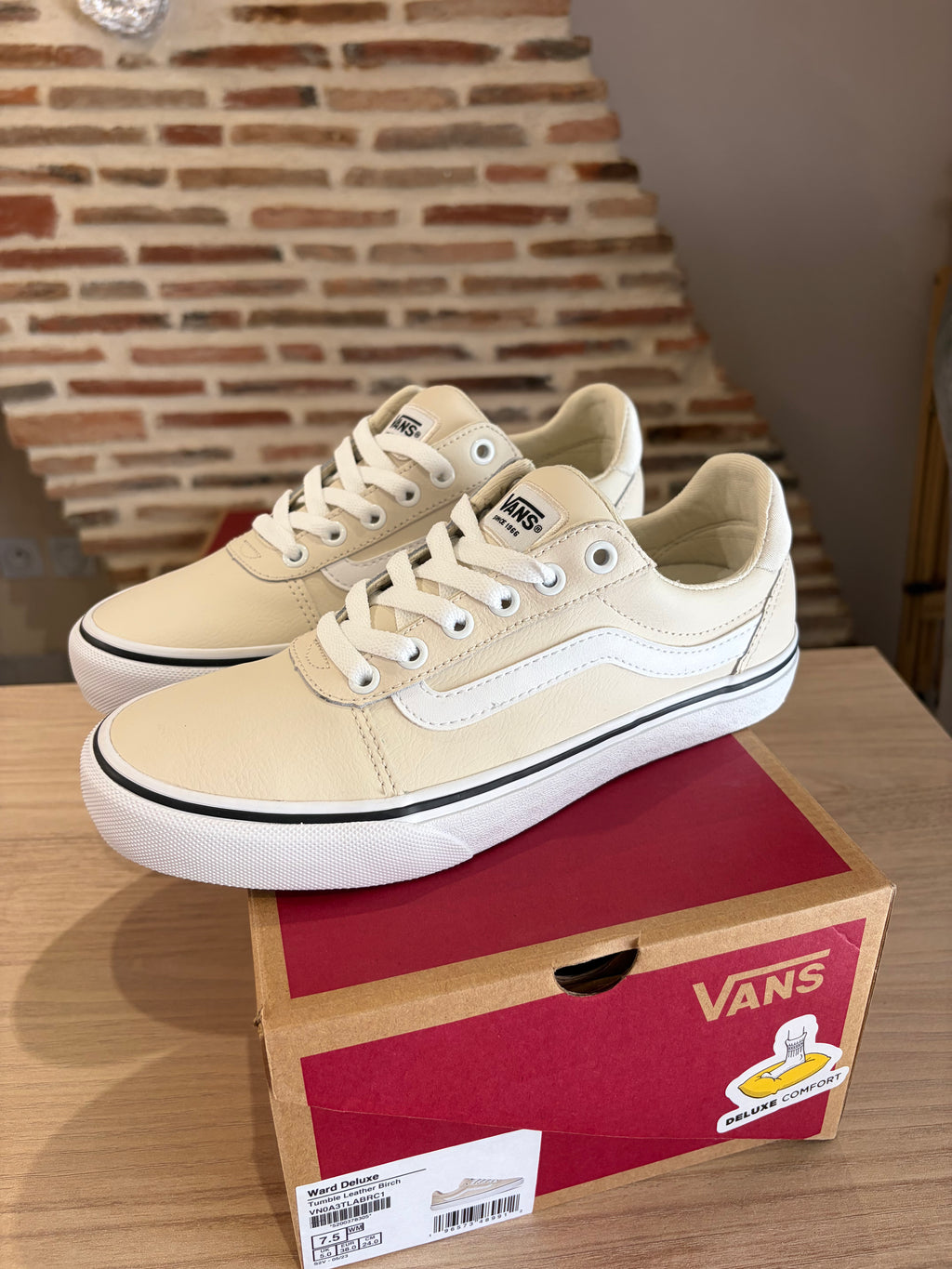 Vans Ward Deluxe Cuir Birch - Blanc Cassé - Pointure 38