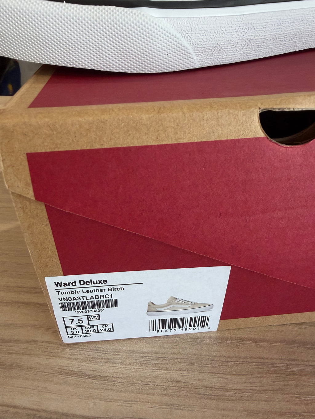 Vans Ward Deluxe Cuir Birch - Blanc Cassé - Pointure 38