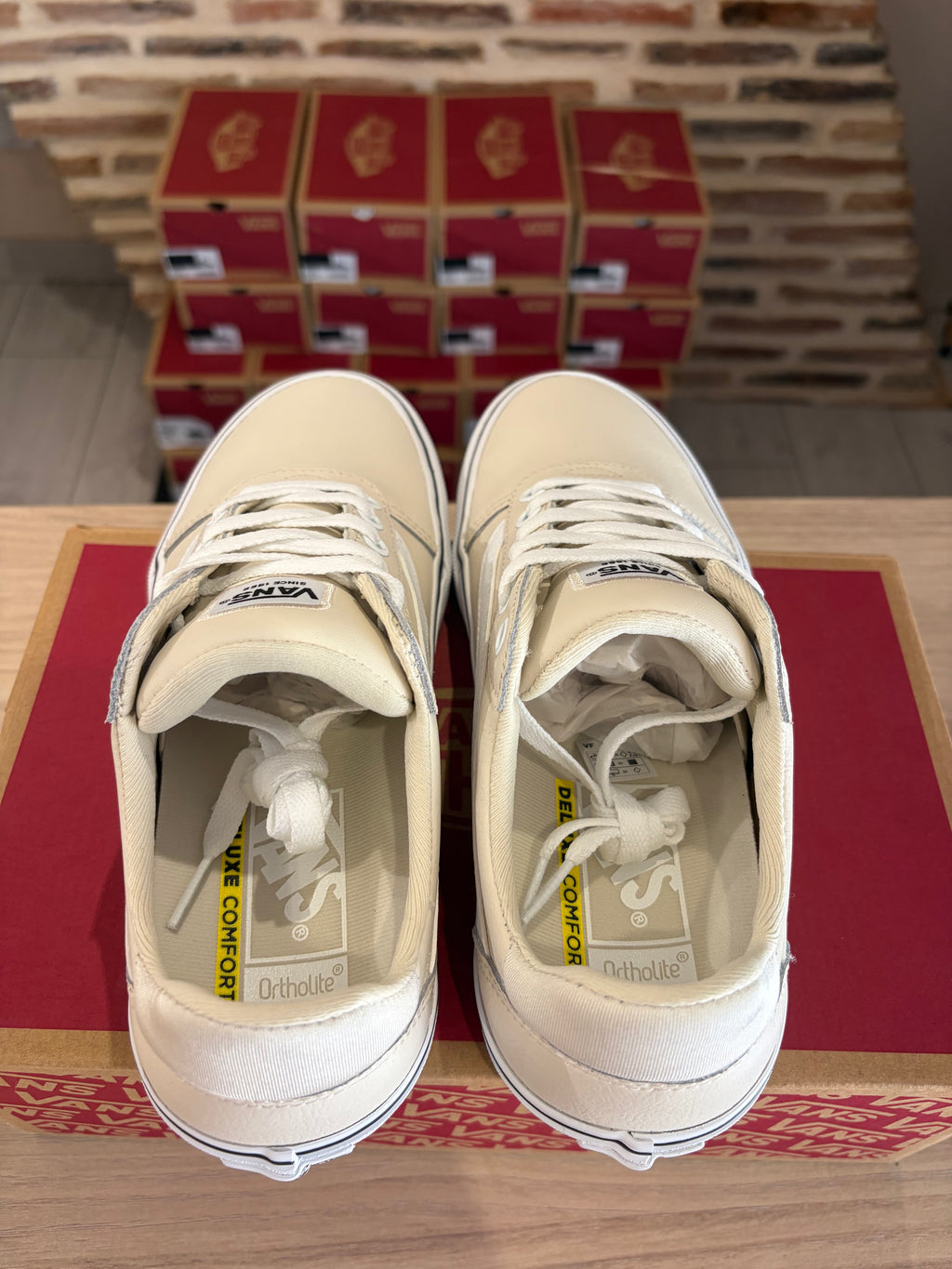 Vans Ward Deluxe Cuir Birch - Blanc Cassé - Pointure 38