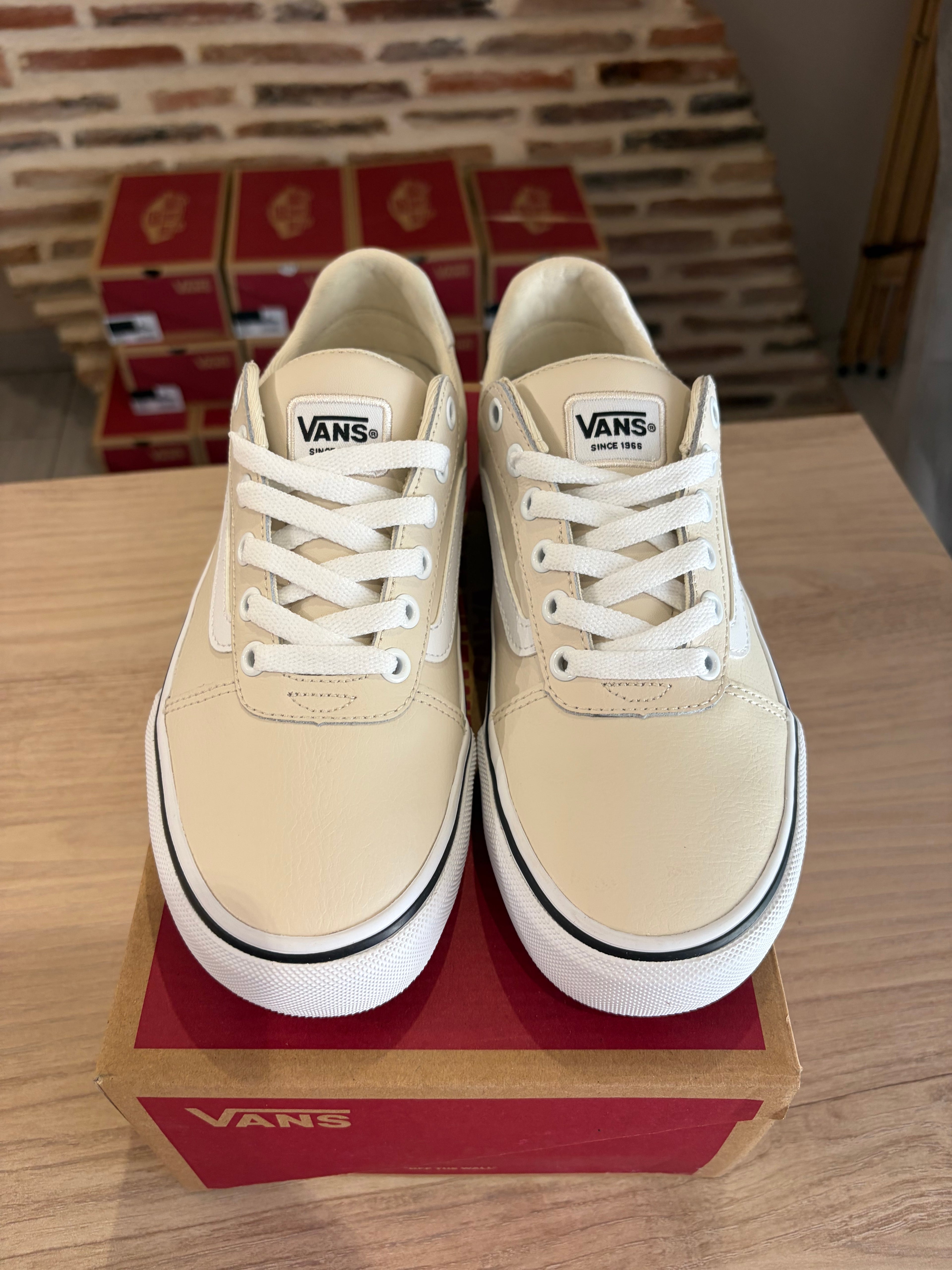 Vans Ward Deluxe Cuir Birch - Blanc Cassé - Pointure 38