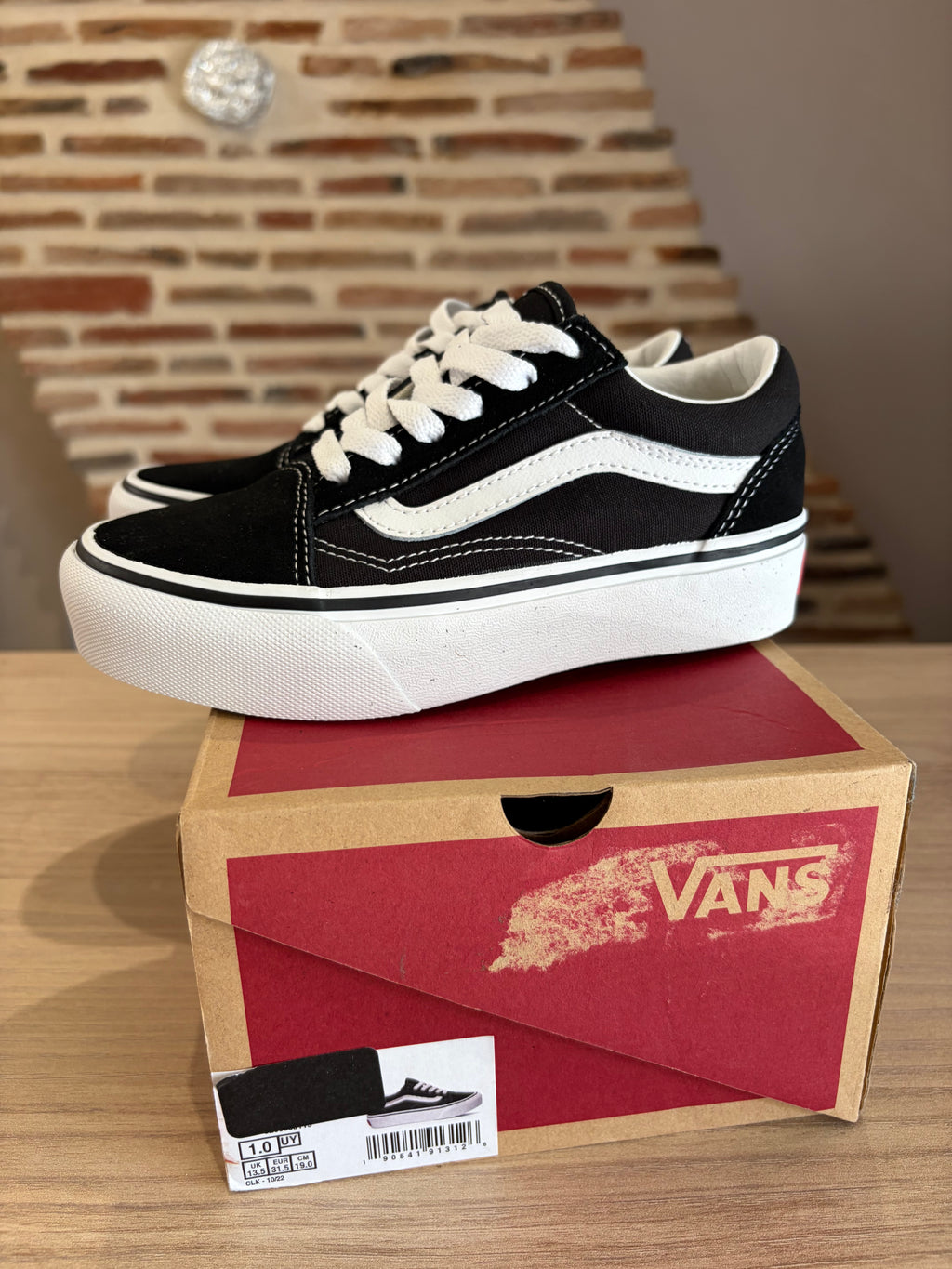 Vans Old Skool Platform Enfant Noir Blanc - Pointure 31,5