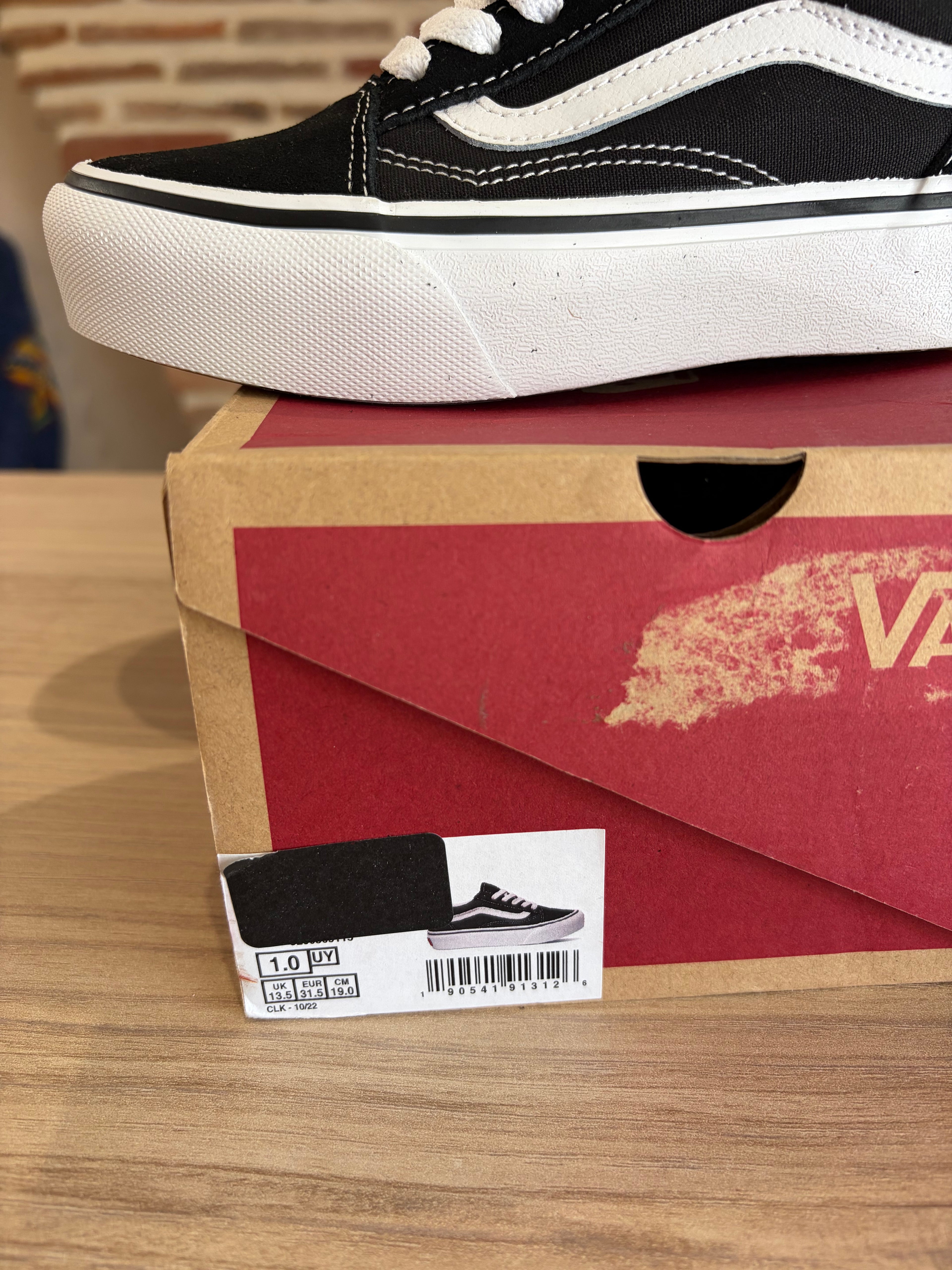 Vans Old Skool Platform Enfant Noir Blanc - Pointure 31,5