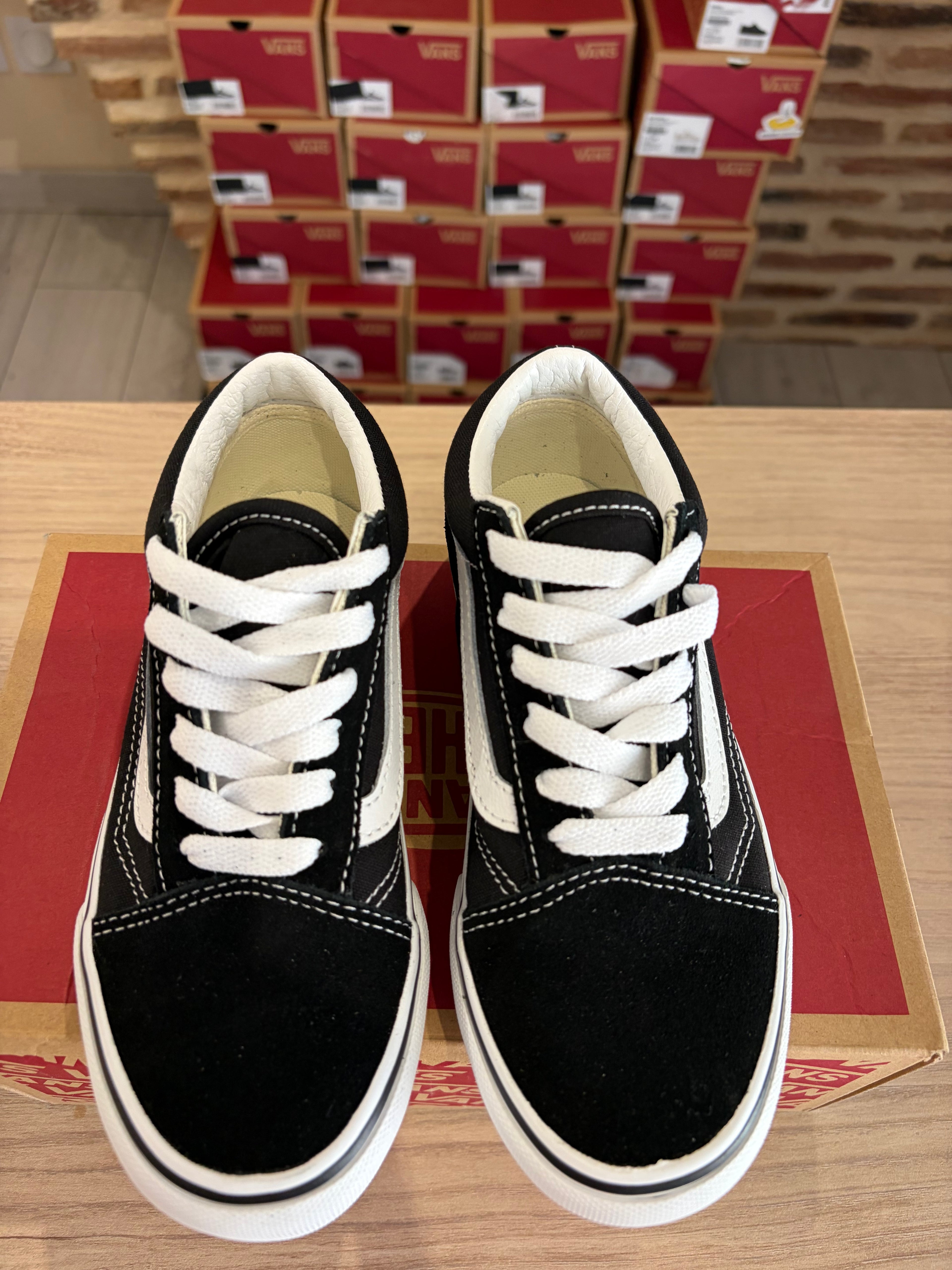Vans Old Skool Platform Enfant Noir Blanc - Pointure 31,5