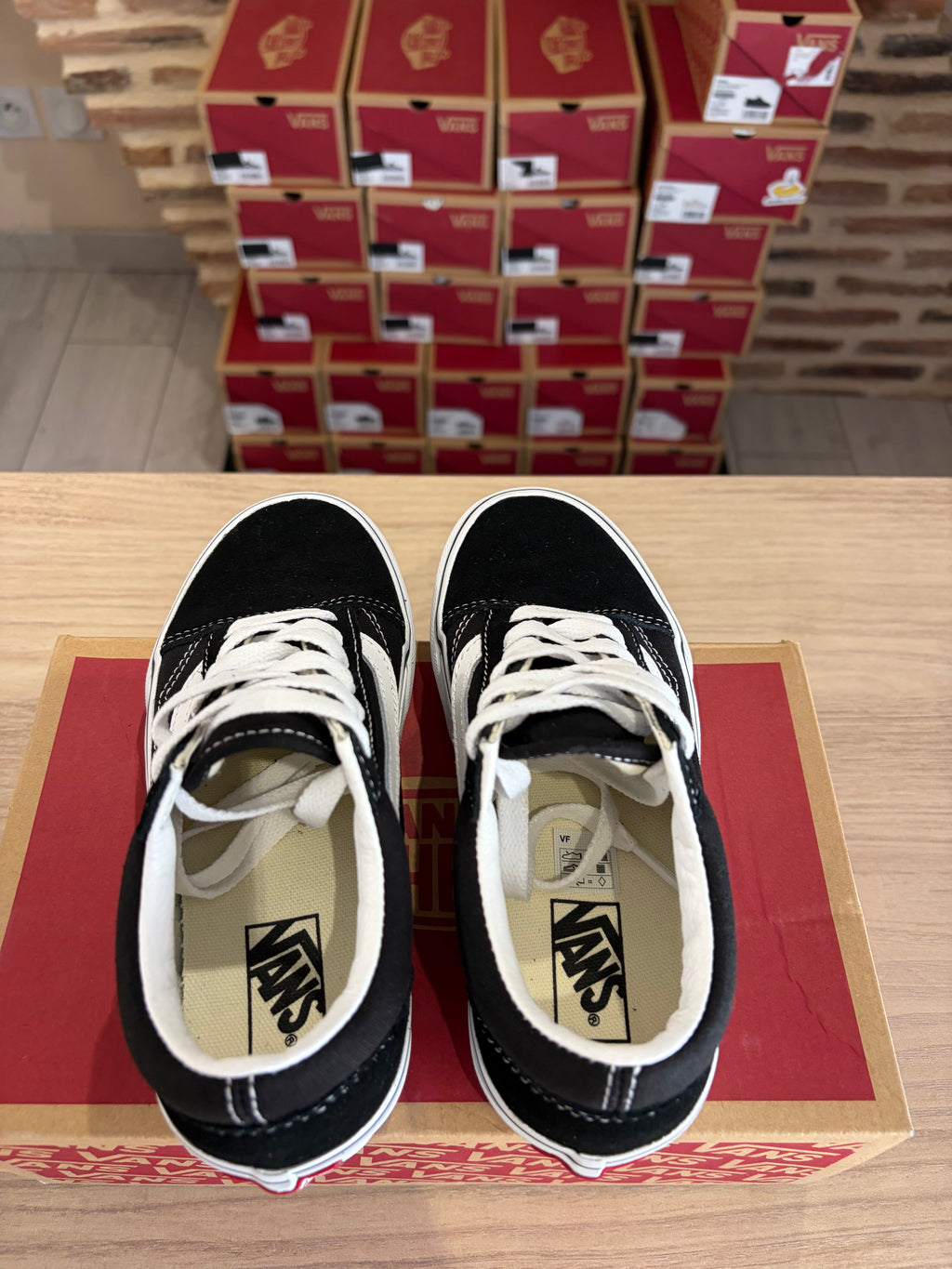 Vans Old Skool Platform Enfant Noir Blanc - Pointure 31,5