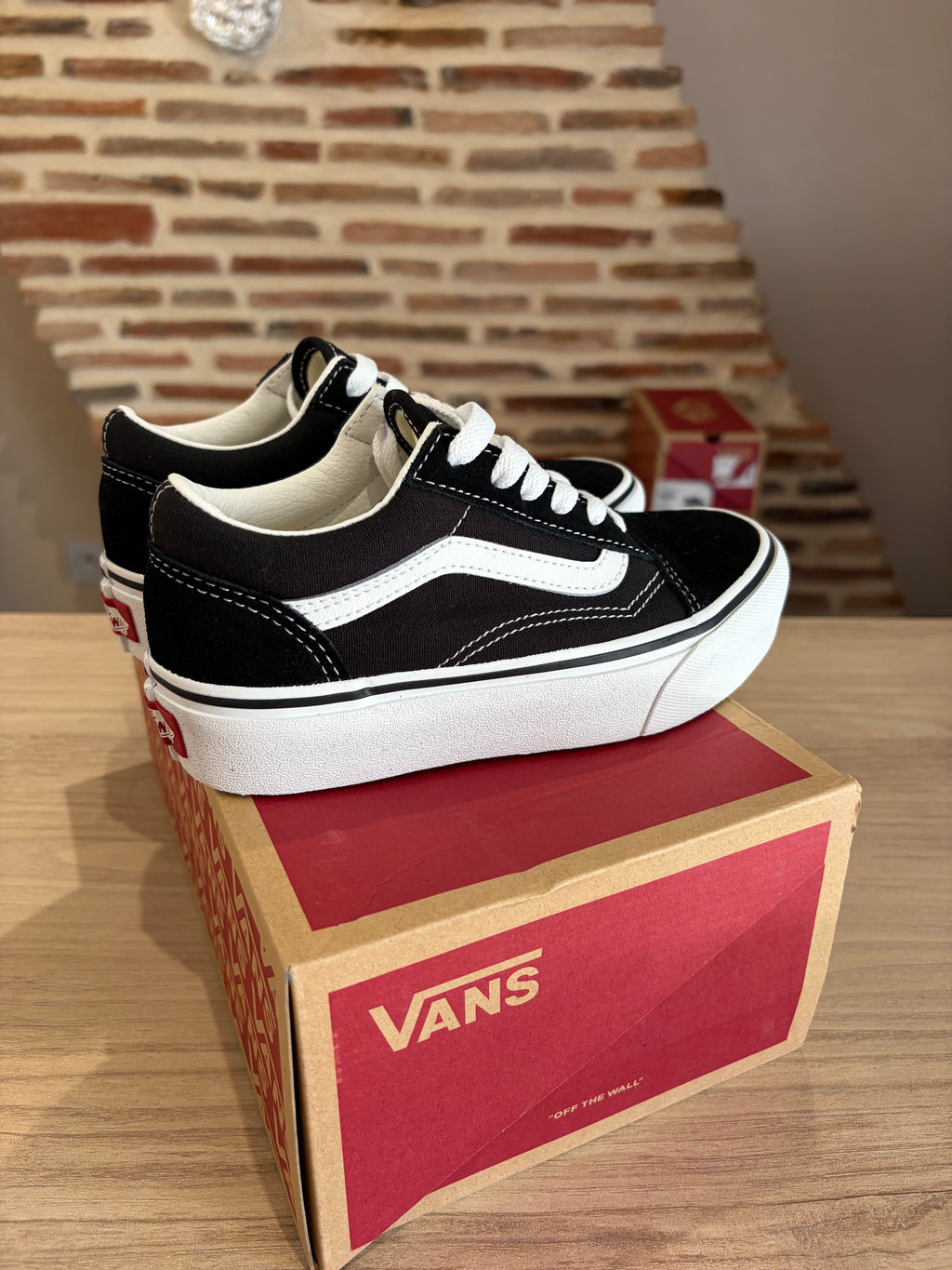 Vans Old Skool Platform Enfant Noir Blanc - Pointure 31,5
