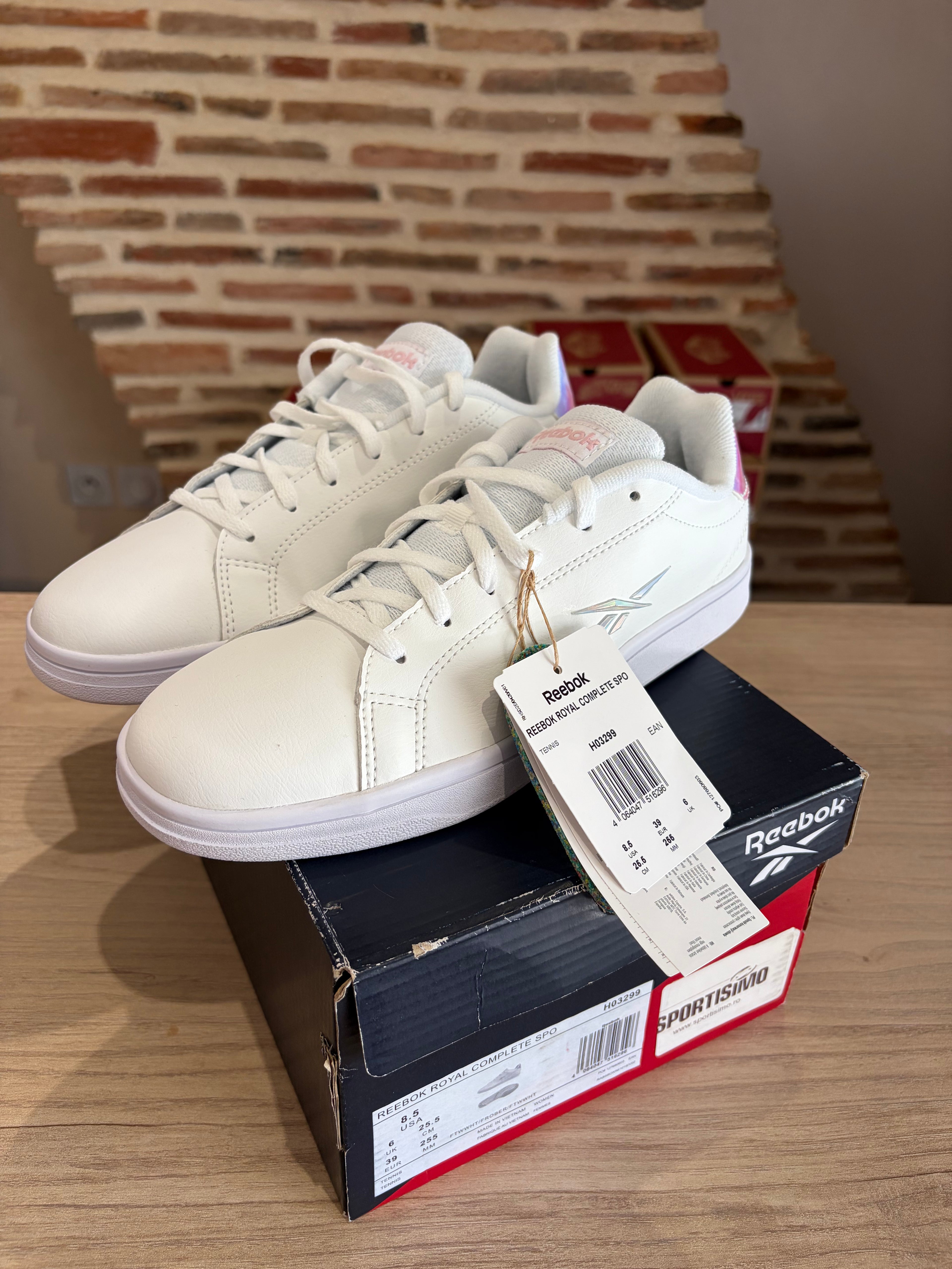 Reebok Royal Complete Sport Femme Blanche Rose - H03299 - Pointure 39