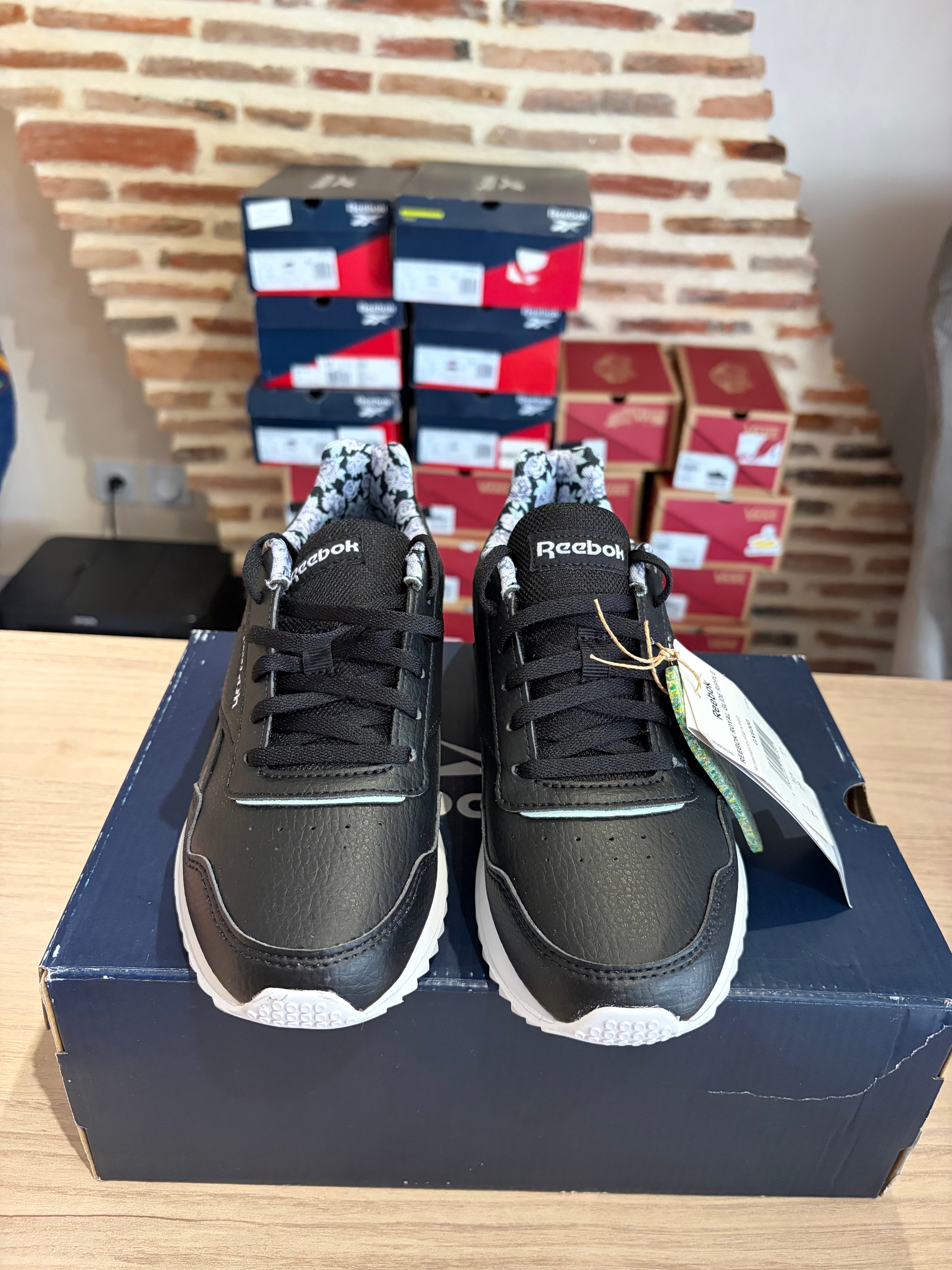 Reebok Royal Glide Ripple Femme Noir Floral Taille 37.5