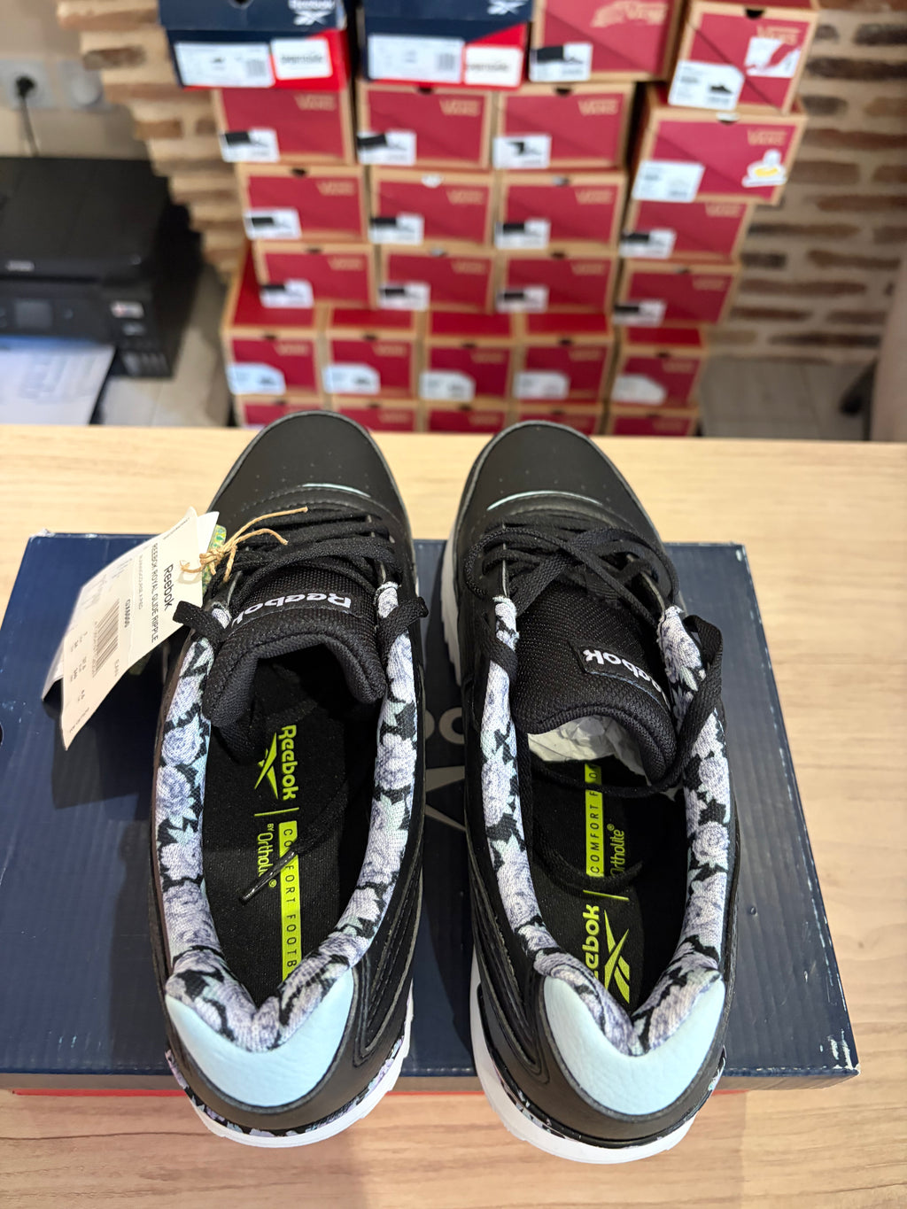 Reebok Royal Glide Ripple Femme Noir Floral Taille 37.5