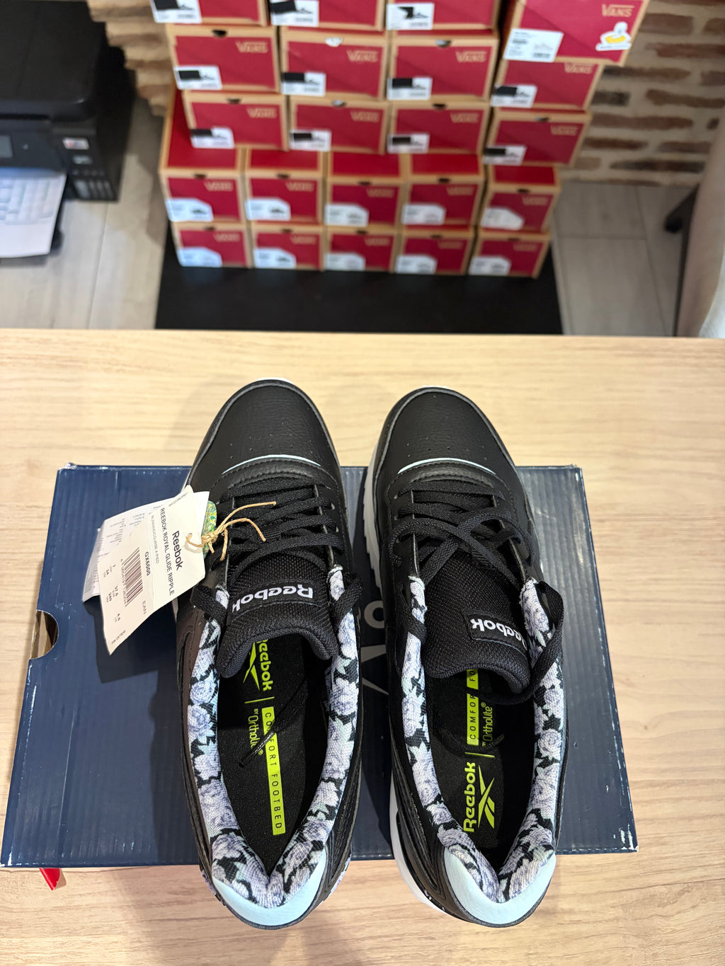 Reebok Royal Glide Ripple Femme Noir Floral Taille 37.5