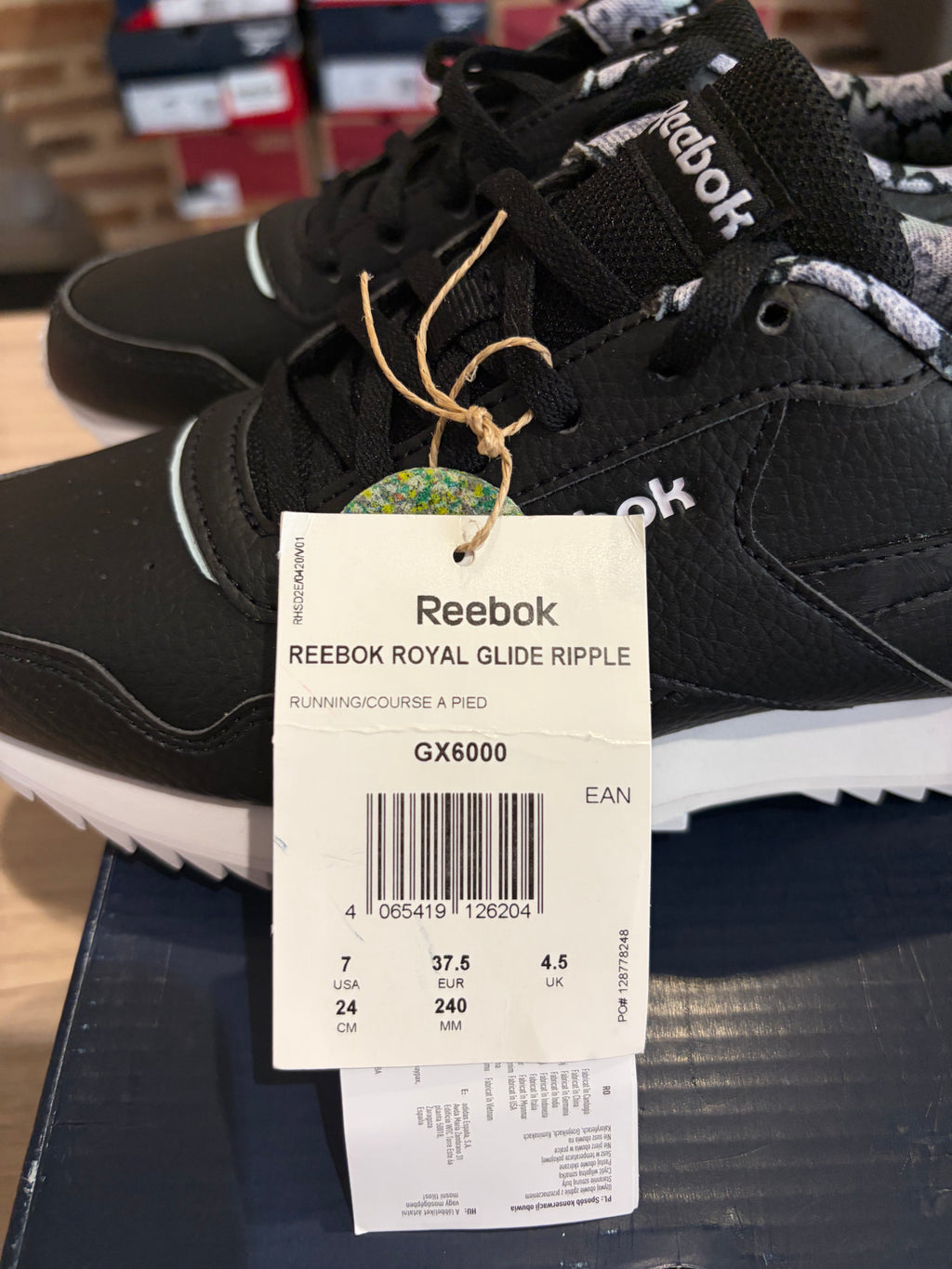 Reebok Royal Glide Ripple Femme Noir Floral Taille 37.5