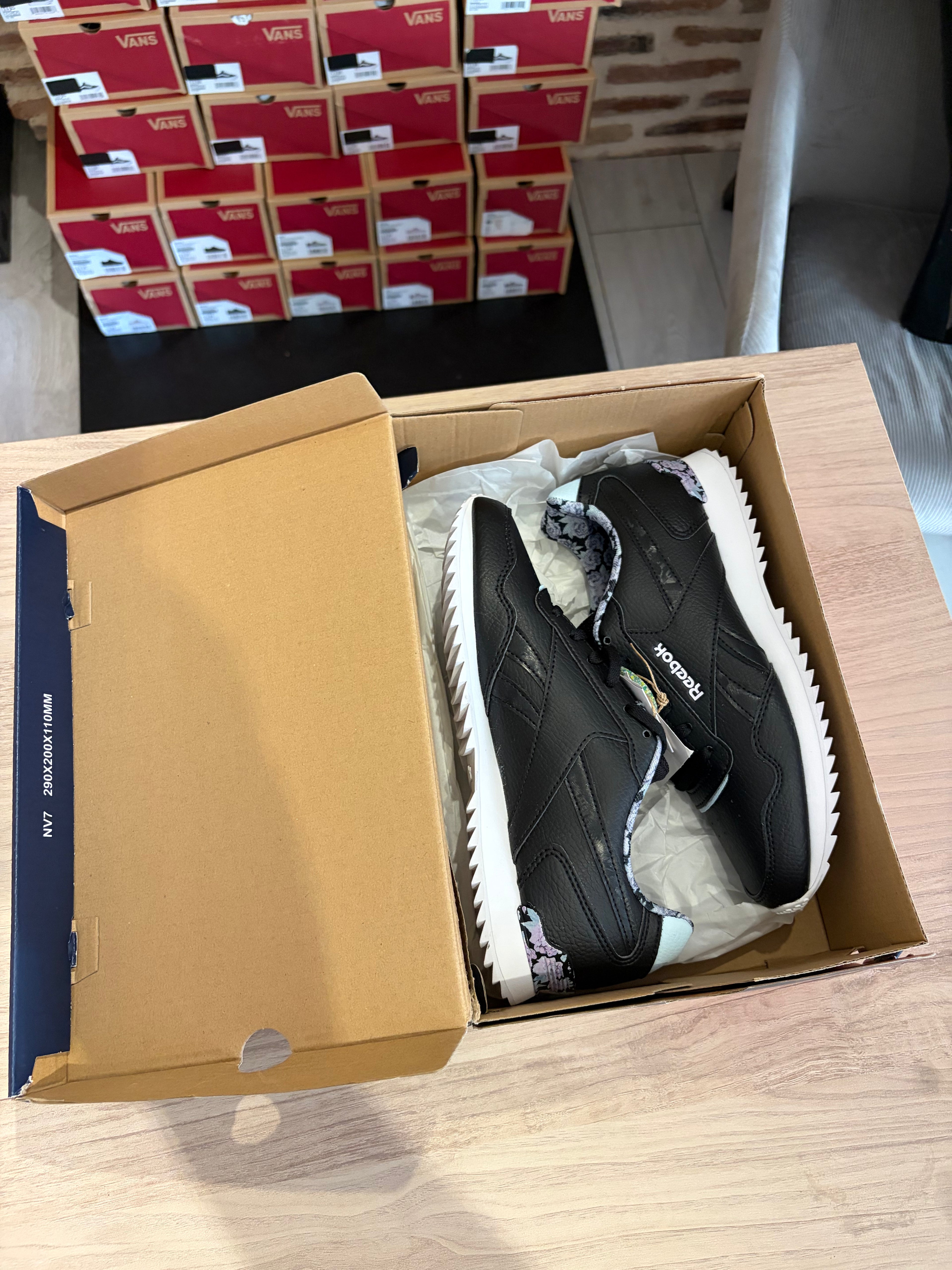 Reebok Royal Glide Ripple Femme Noir Floral Taille 37.5