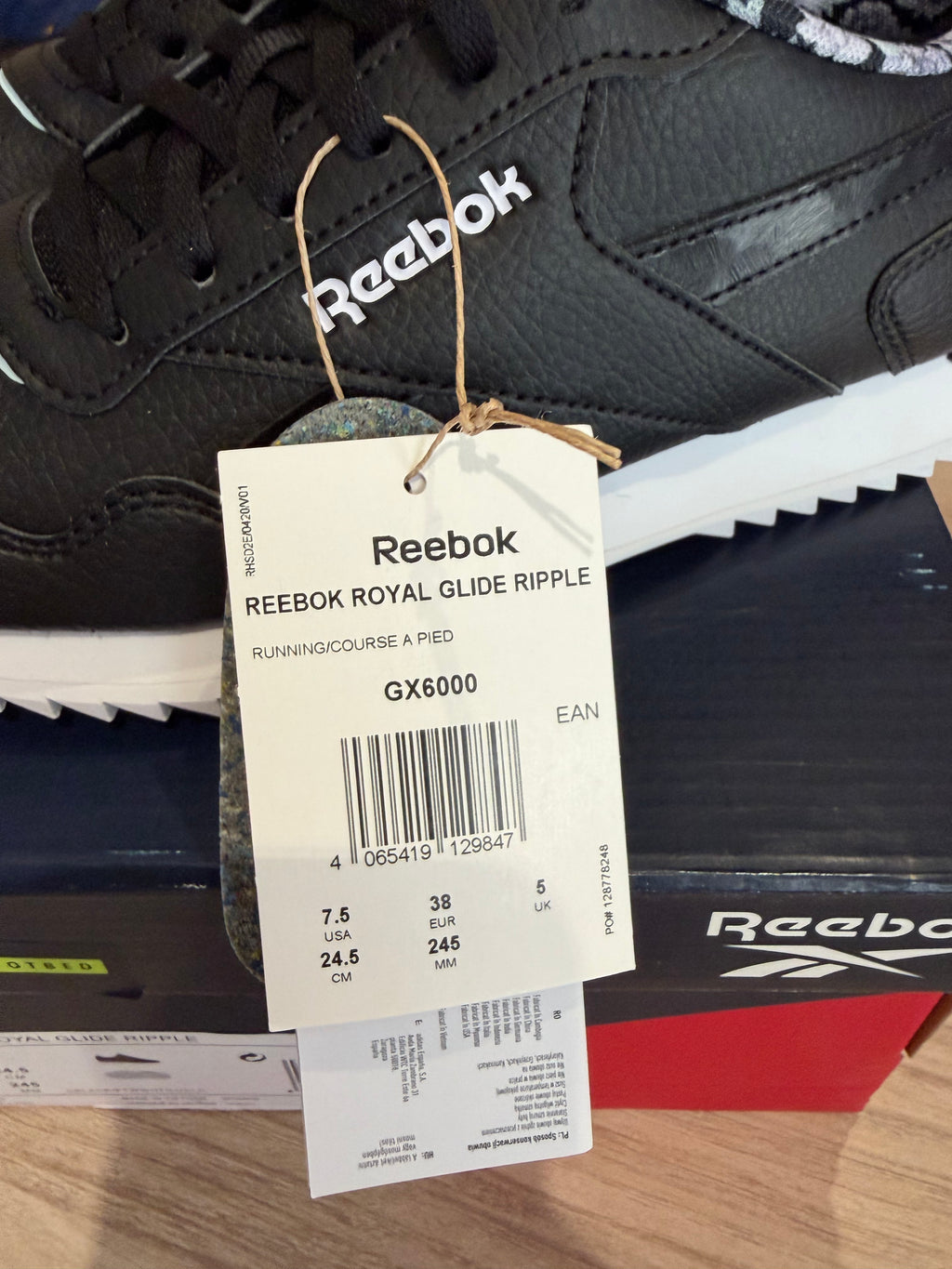 Reebok Royal Glide Ripple Clip Femme Noir Floral Taille 38