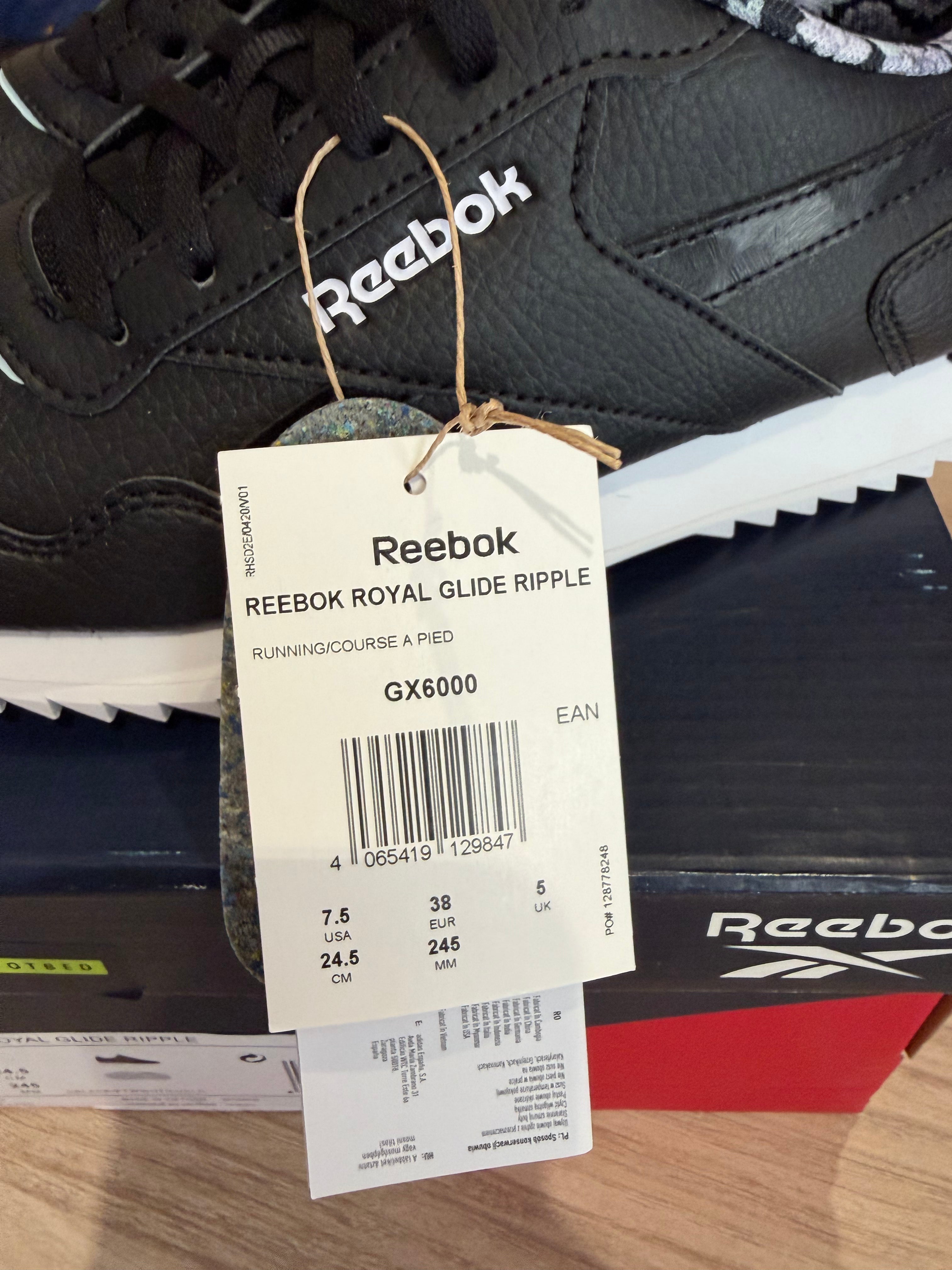 Reebok Royal Glide Ripple Clip Femme Noir Floral Taille 38