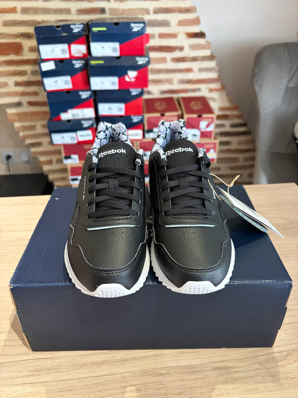 Reebok Royal Glide Ripple Clip Femme Noir Floral Taille 38