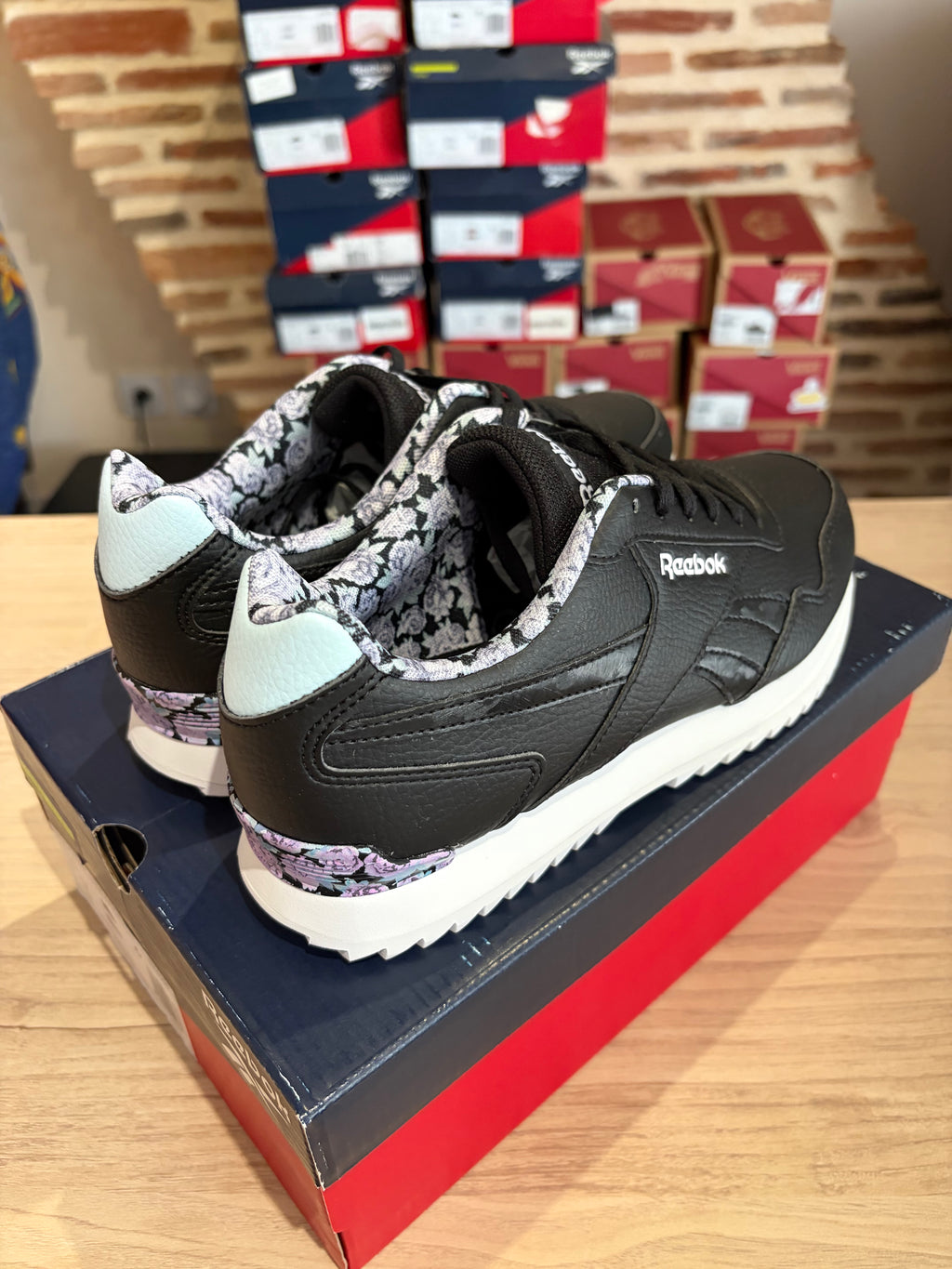 Reebok Royal Glide Ripple Clip Femme Noir Floral Taille 38