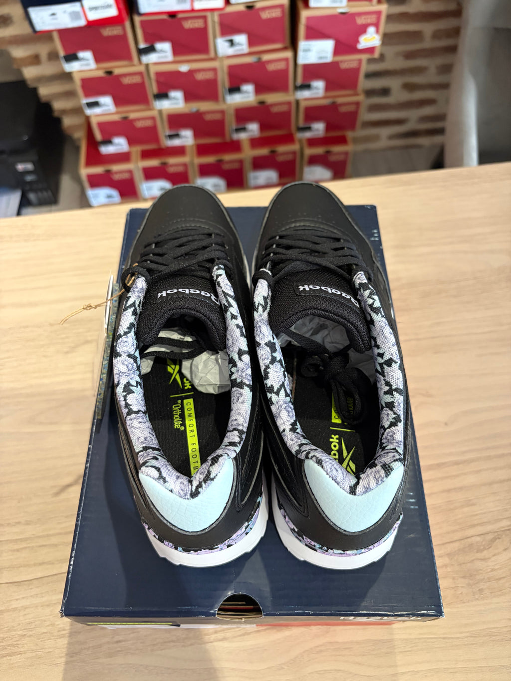 Reebok Royal Glide Ripple Clip Femme Noir Floral Taille 38