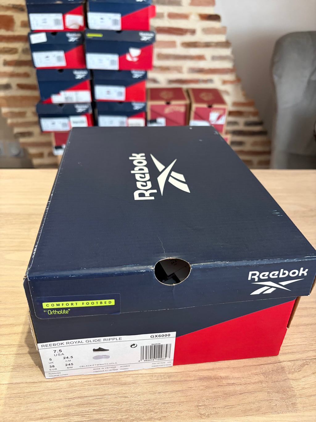 Reebok Royal Glide Ripple Clip Femme Noir Floral Taille 38