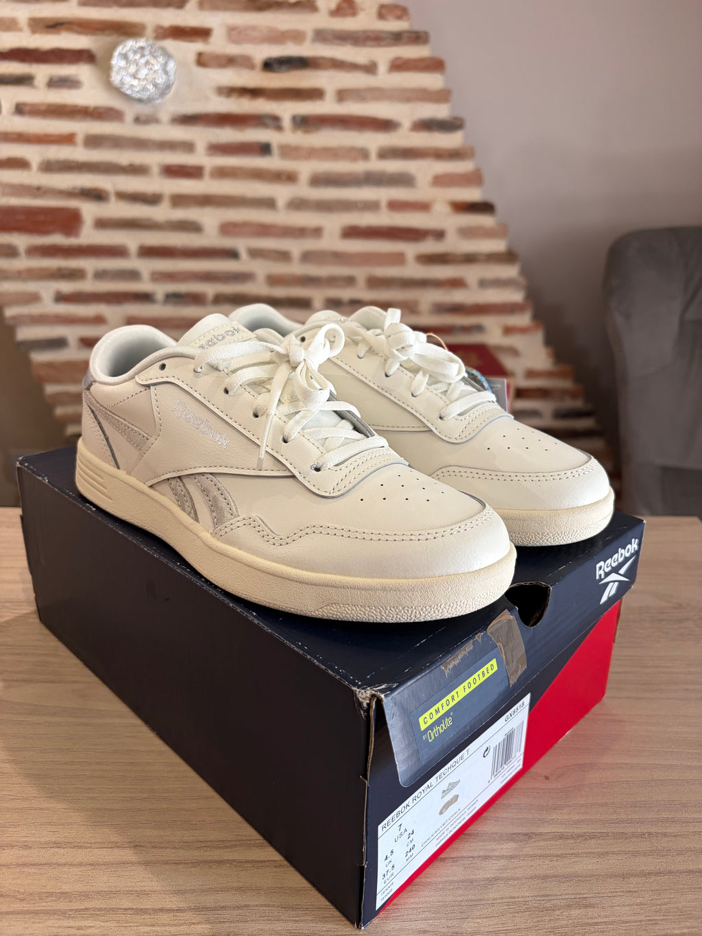 Reebok Royal Techque T GX8519 Femme Blanche & Gris Clair - Baskets Lifestyle Neuves - 37,5