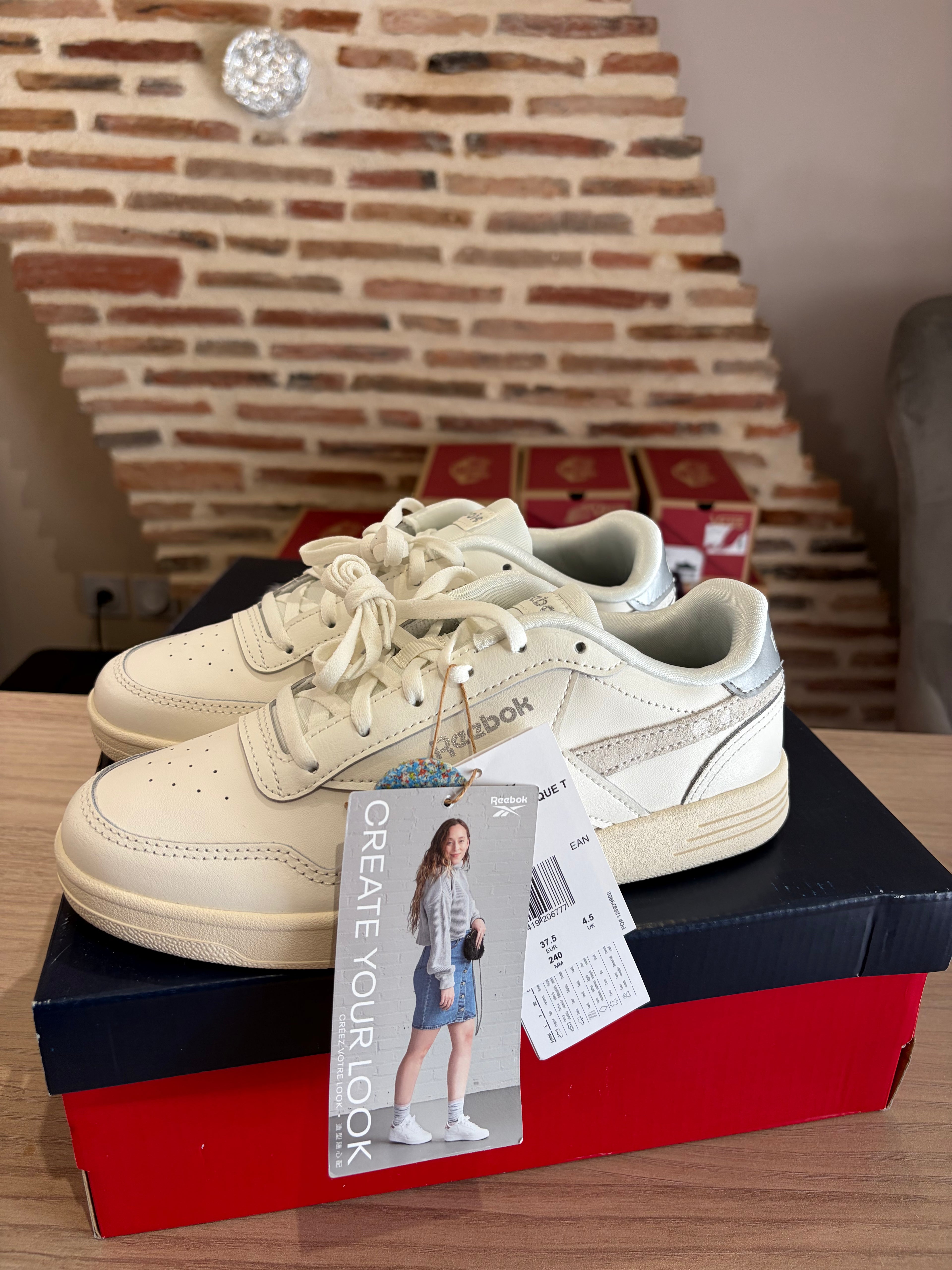 Reebok Royal Techque T GX8519 Femme Blanche & Gris Clair - Baskets Lifestyle Neuves - 37,5