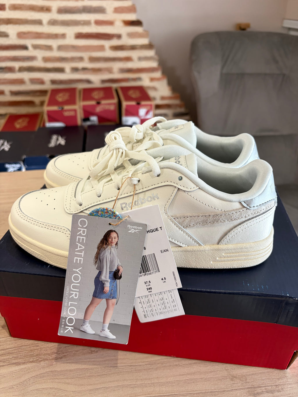 Reebok Royal Techque T GX8519 Femme Blanche & Gris Clair - Baskets Lifestyle Neuves - 37,5