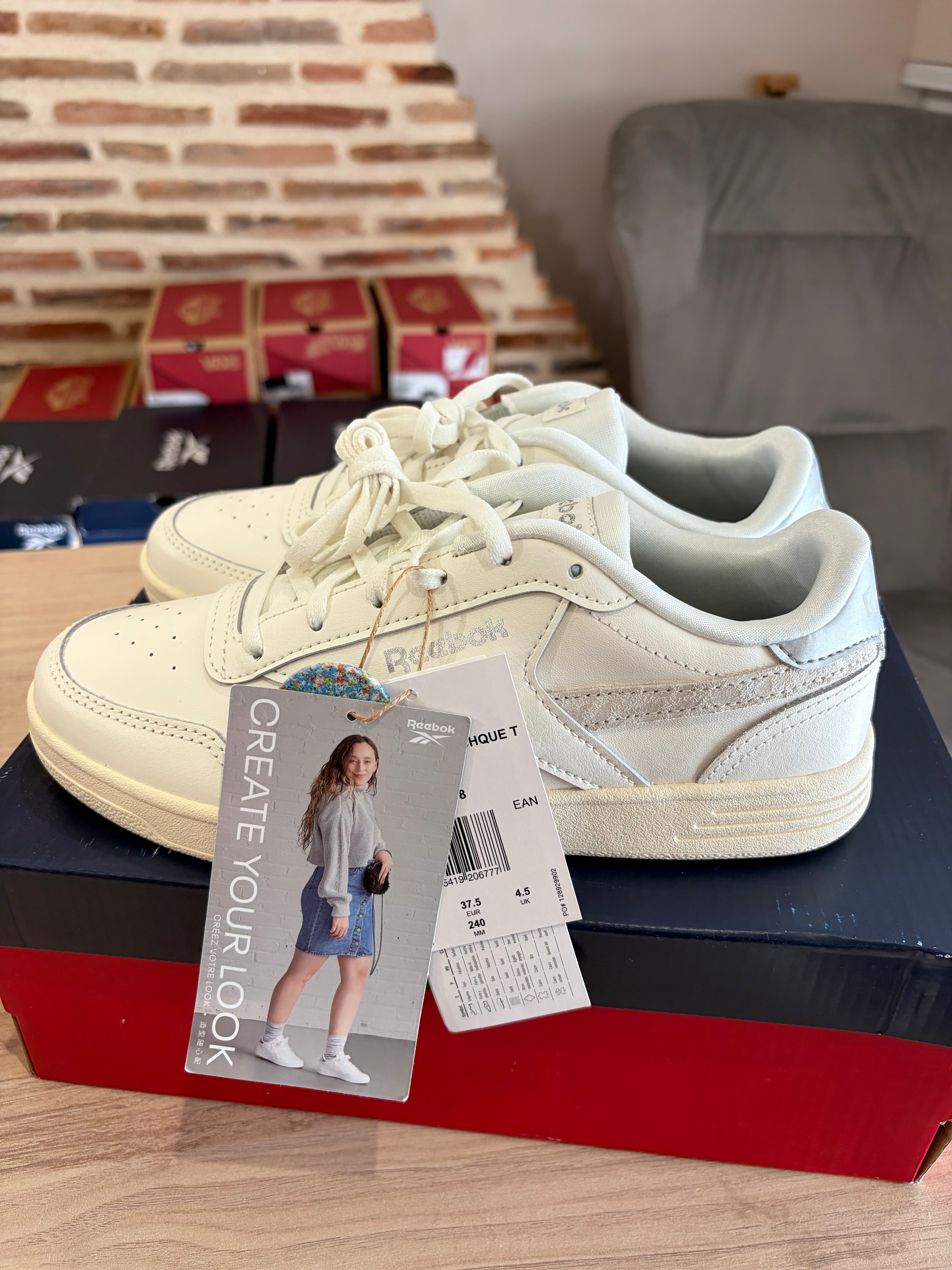 Reebok Royal Techque T GX8519 Femme Blanche & Gris Clair - Baskets Lifestyle Neuves - 37,5