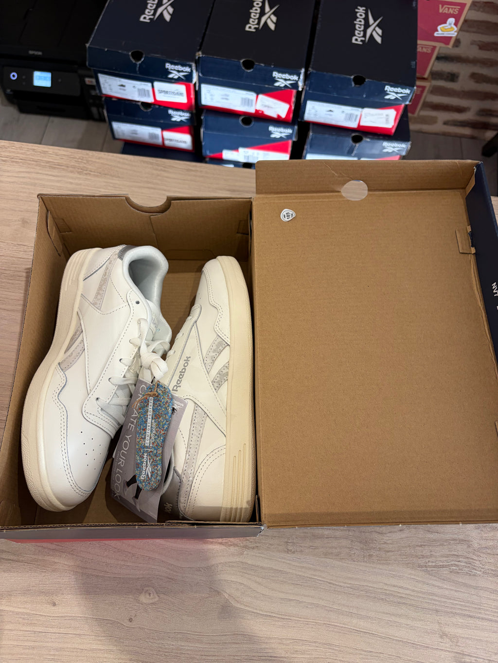 Reebok Royal Techque T GX8519 Femme Blanche & Gris Clair - Baskets Lifestyle Neuves - 37,5