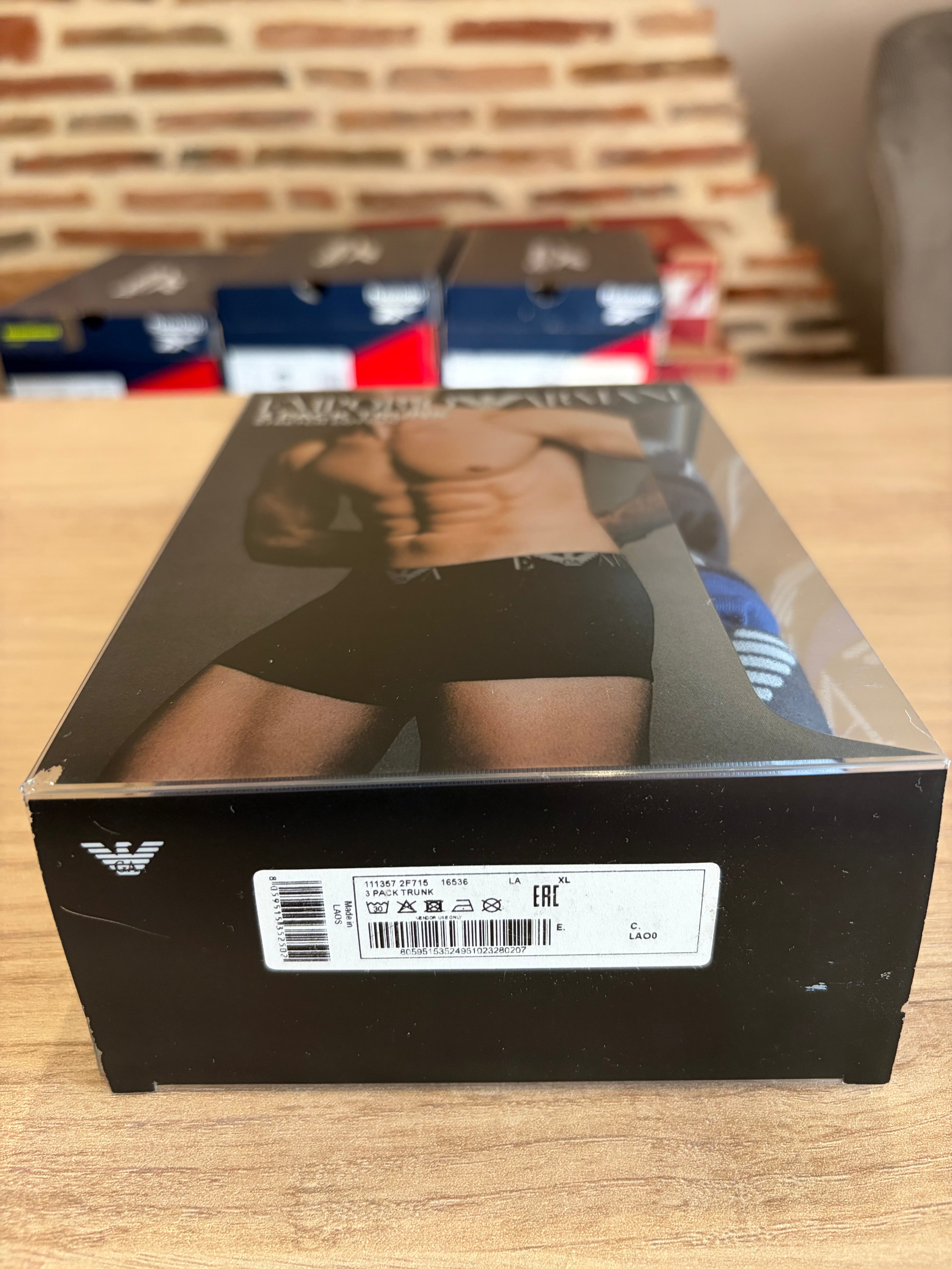 Emporio Armani 3 Pack Trunk Stretch Cotton Homme - Lot de 3 Boxers Coton - XL