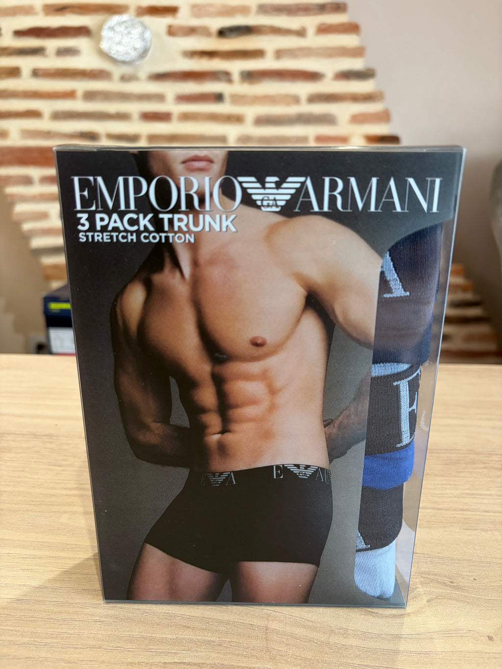 Emporio Armani 3 Pack Trunk Stretch Cotton Homme - Lot de 3 Boxers Coton - L
