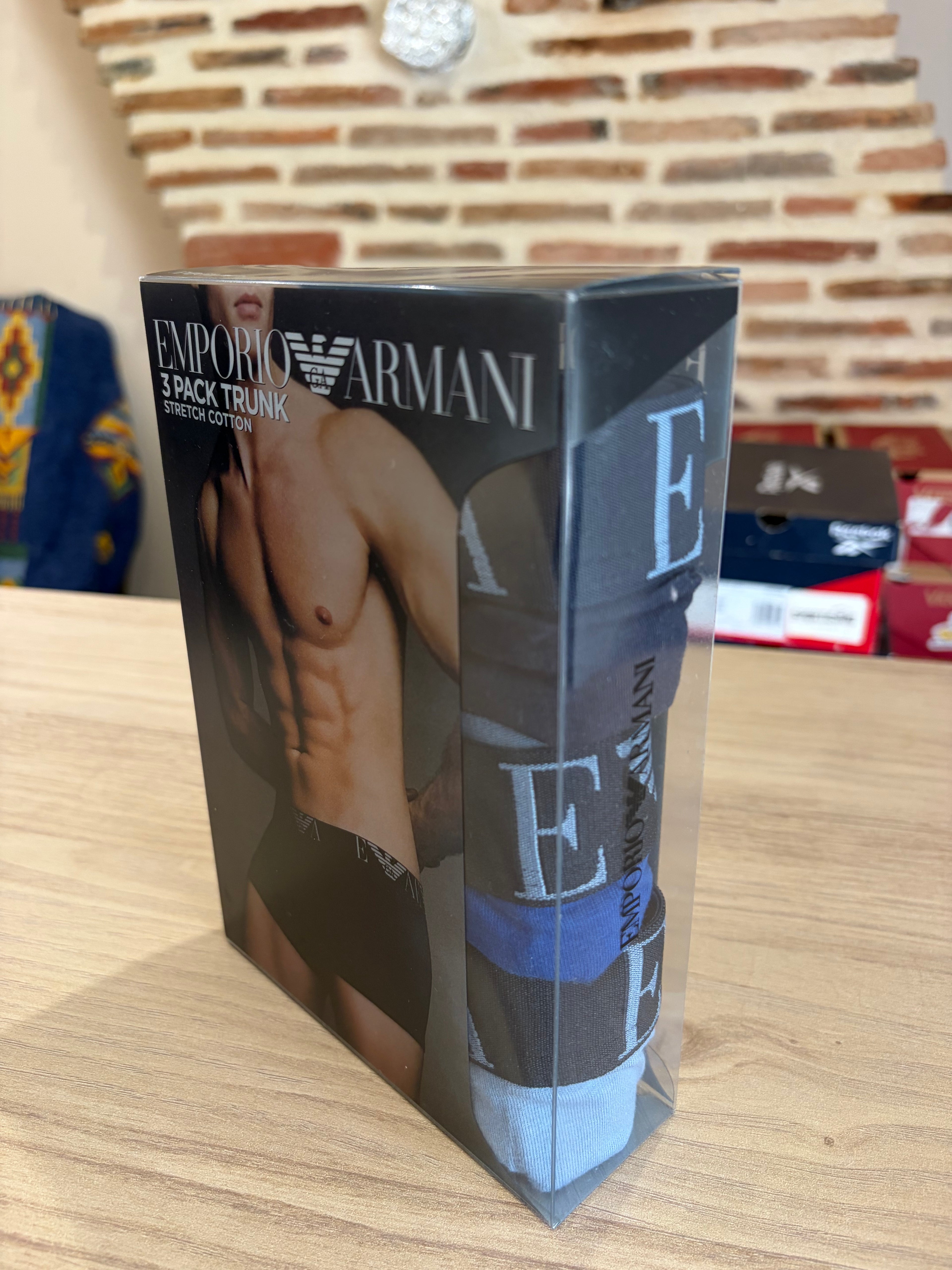Emporio Armani 3 Pack Trunk Stretch Cotton Homme - Lot de 3 Boxers Coton - L