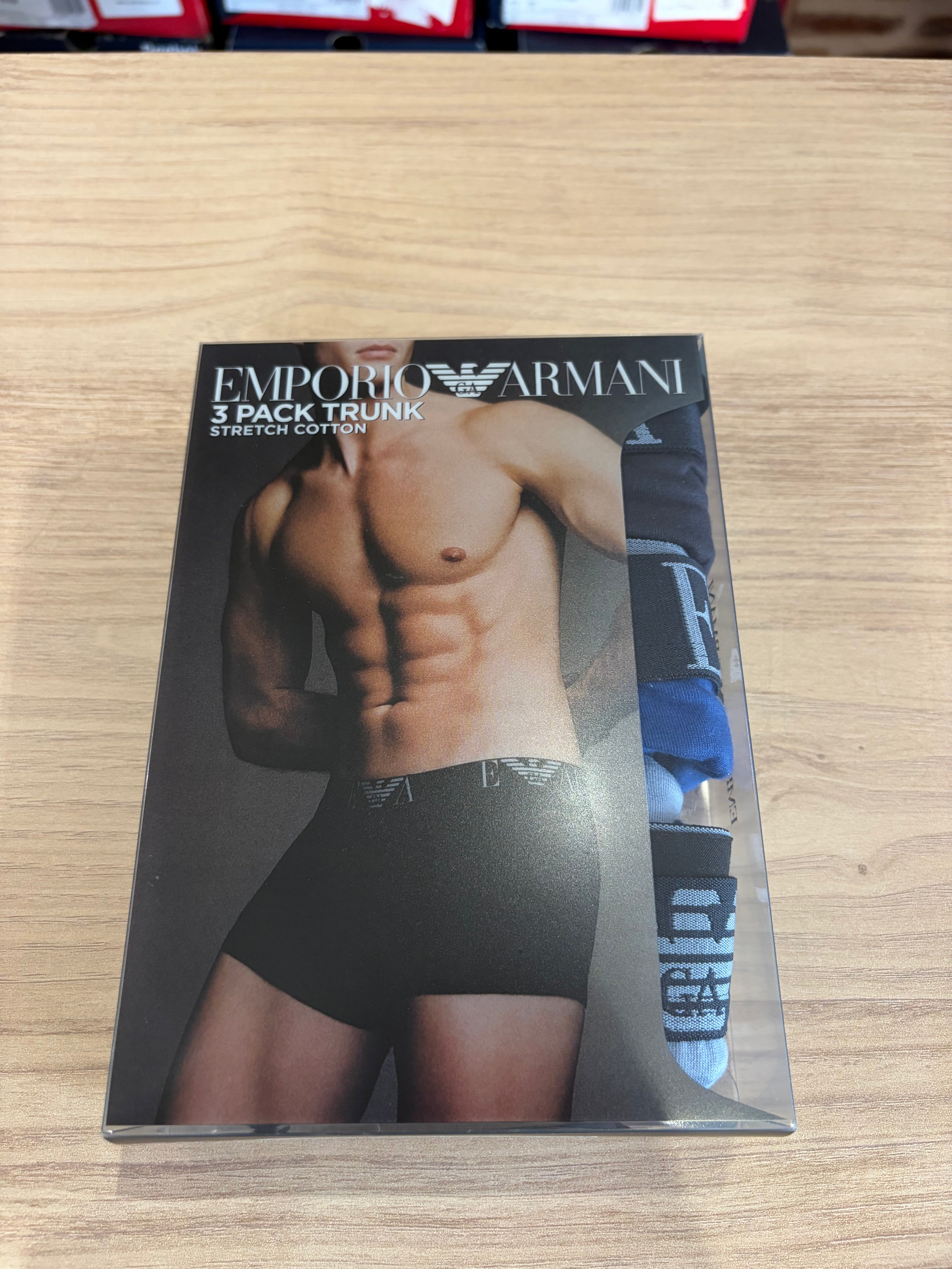 Emporio Armani 3 Pack Trunk Stretch Cotton Homme - Lot de 3 Boxers Coton - L