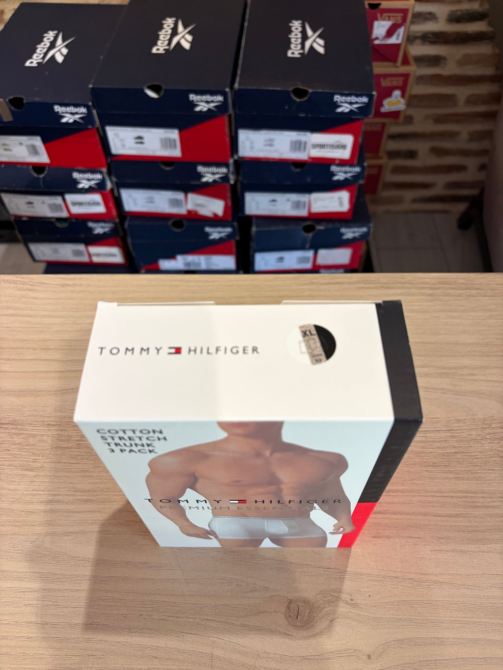 Tommy Hilfiger Premium Essentials - Lot de 3 boxers Trunk Noir/Gris chiné/Blanc - Taille XL