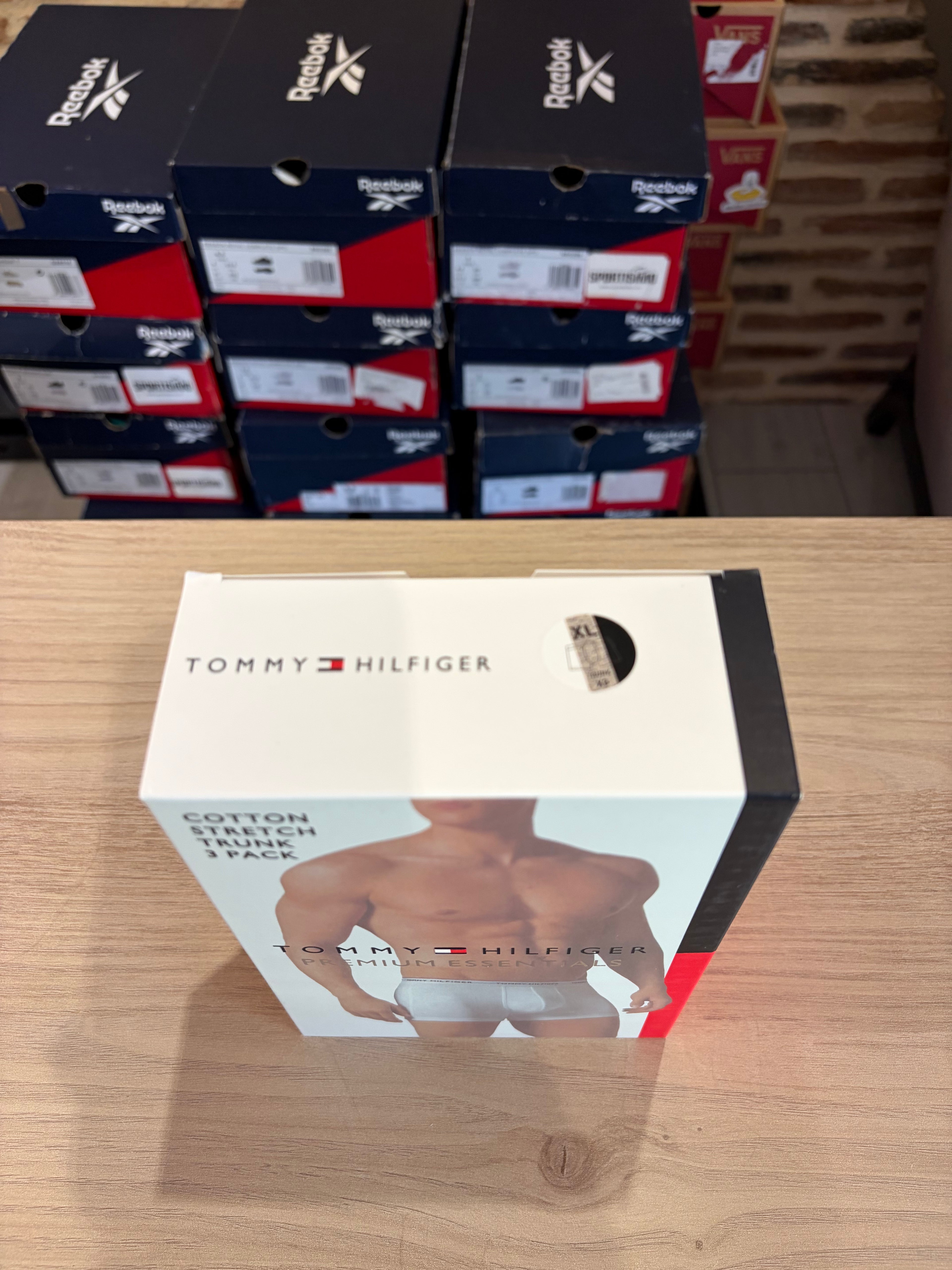 Tommy Hilfiger Premium Essentials - Lot de 3 boxers Trunk Noir/Gris chiné/Blanc - Taille XL