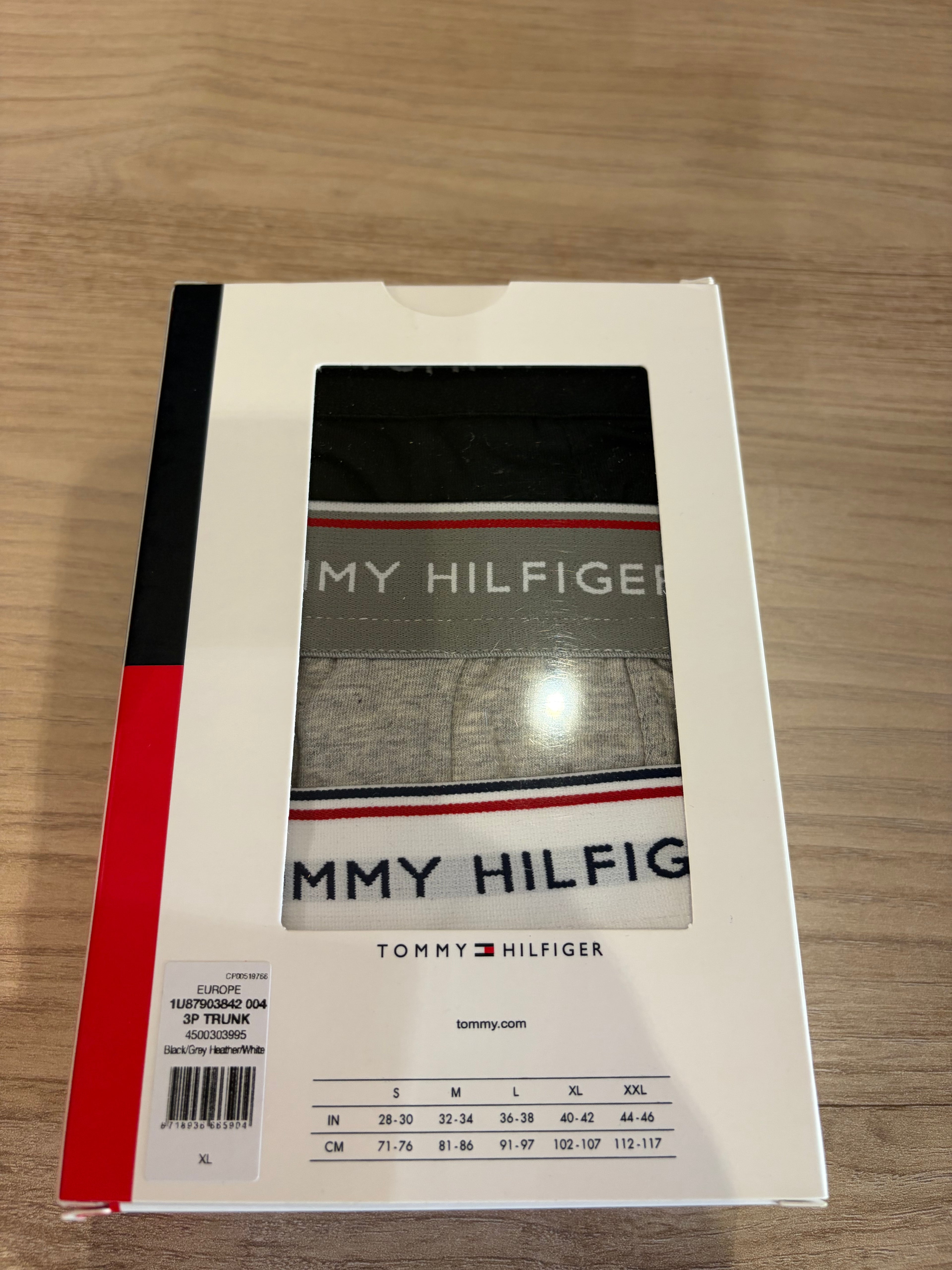 Tommy Hilfiger Premium Essentials - Lot de 3 boxers Trunk Noir/Gris chiné/Blanc - Taille XL