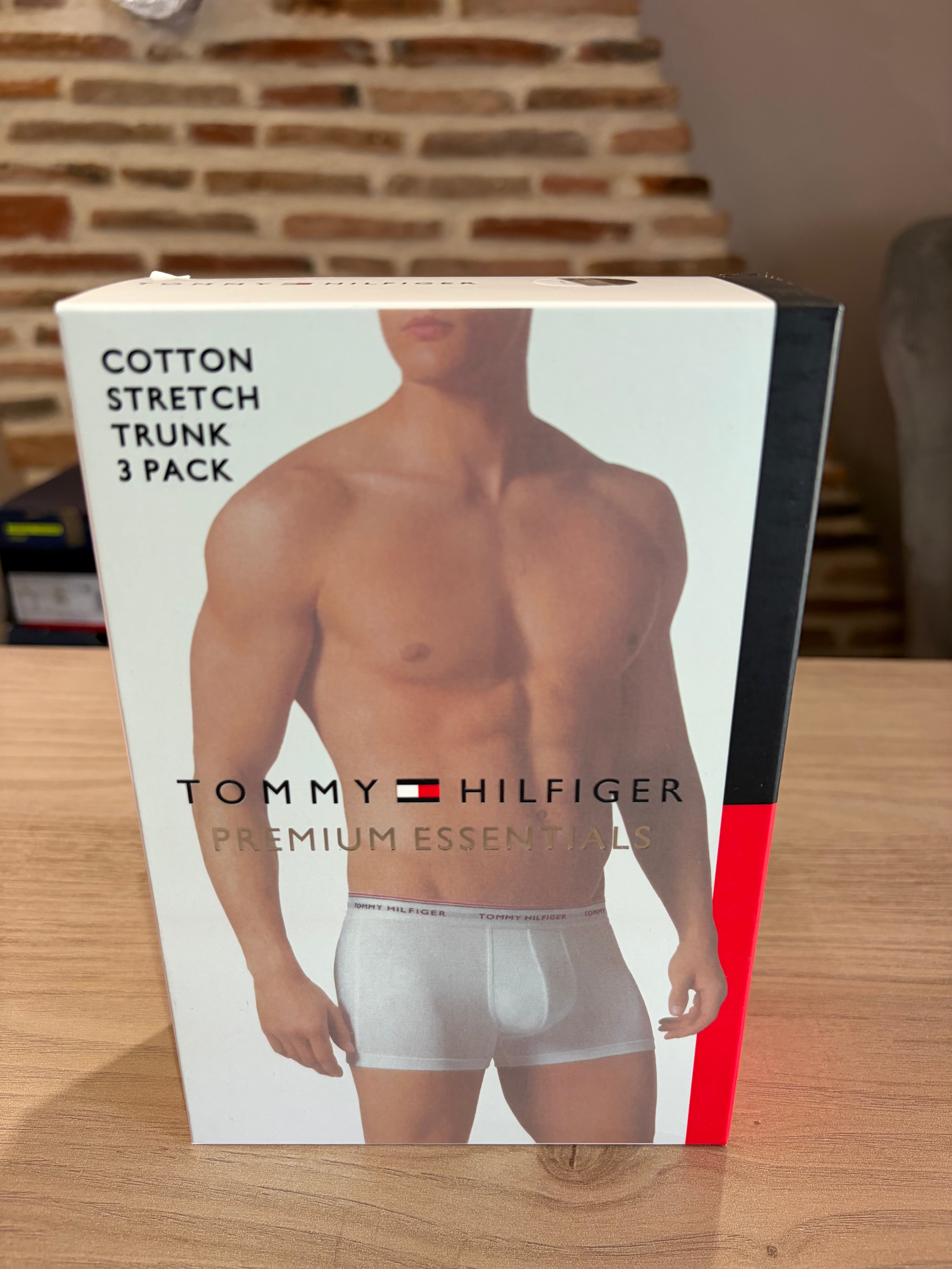 Tommy Hilfiger Premium Essentials - Lot de 3 boxers Trunk Noir/Gris chiné/Blanc - Taille XL