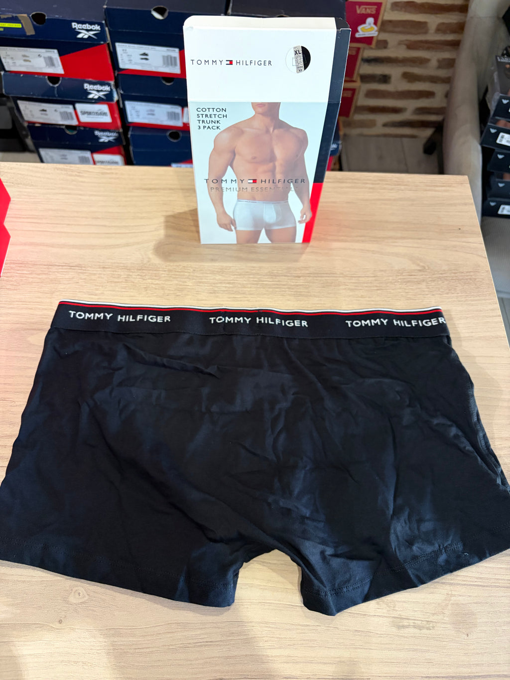 Tommy Hilfiger Premium Essentials - Lot de 3 boxers Trunk Noir/Gris chiné/Blanc - Taille XL