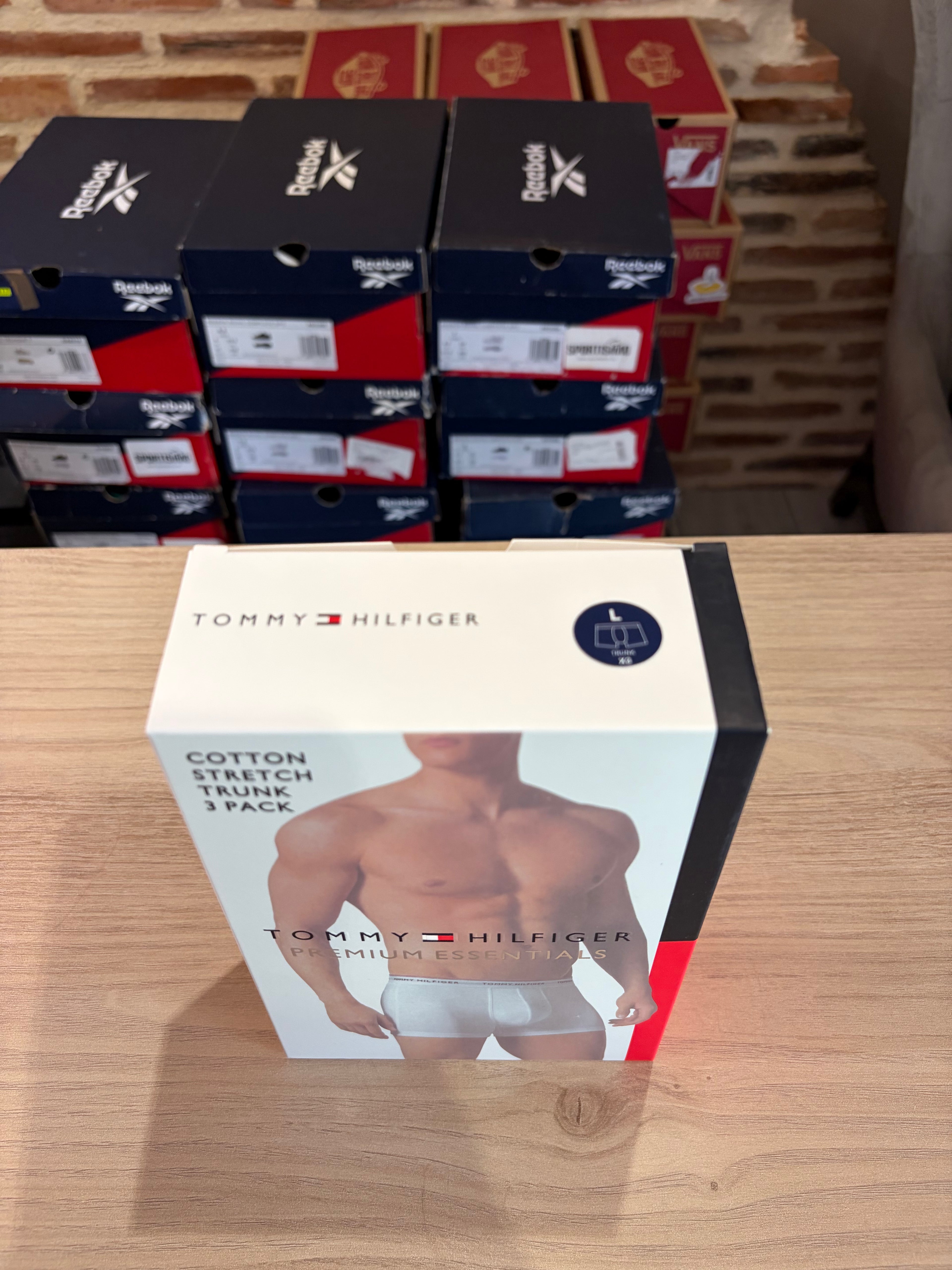 Tommy Hilfiger Premium Essentials - Lot de 3 boxers Trunk Bleu marine - Taille L