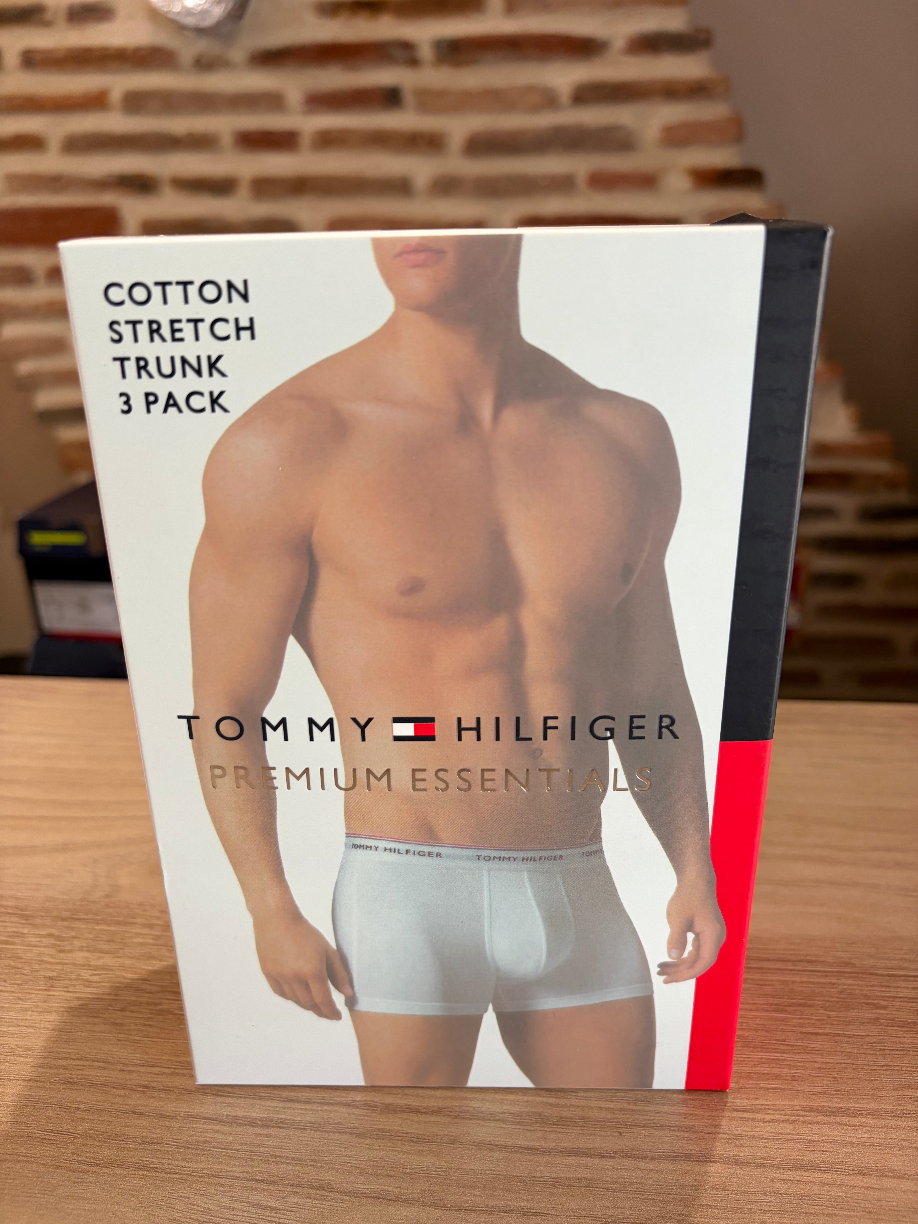 Tommy Hilfiger Premium Essentials - Lot de 3 boxers Trunk Noir/Gris chiné/Blanc - Taille L