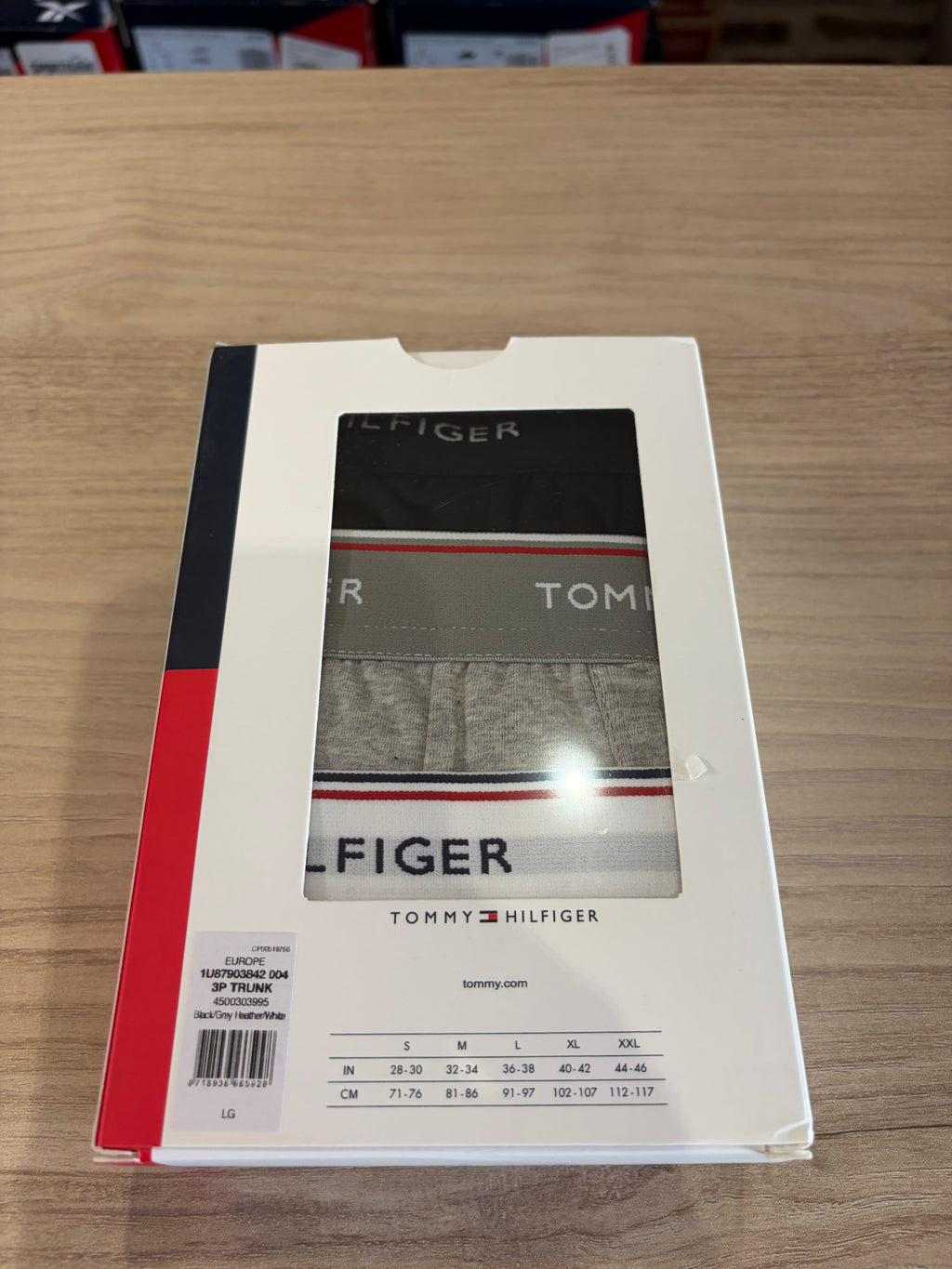 Tommy Hilfiger Premium Essentials - Lot de 3 boxers Trunk Noir/Gris chiné/Blanc - Taille L