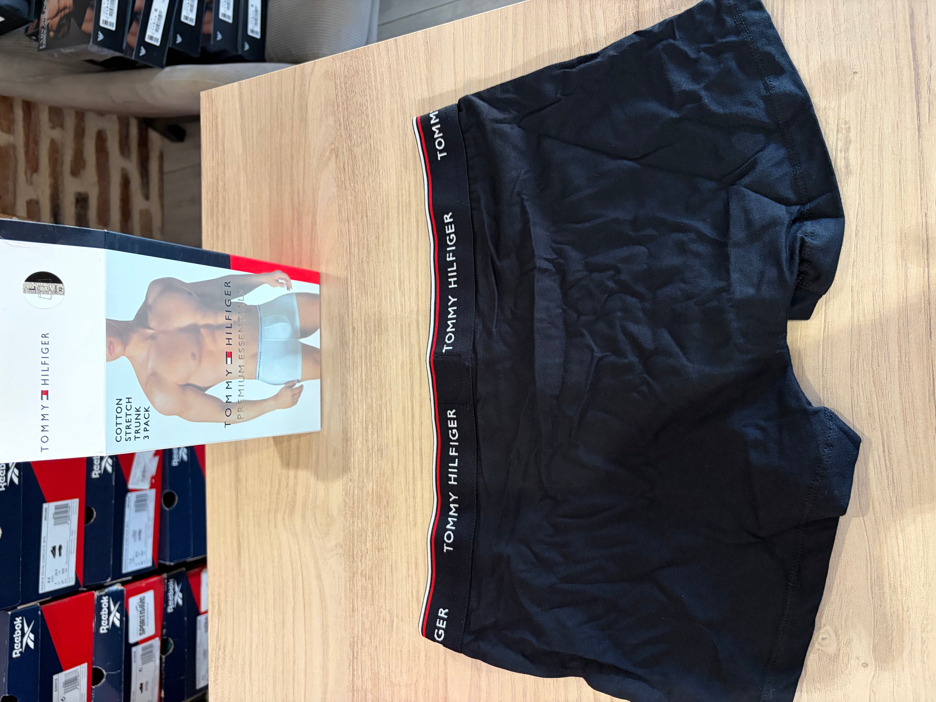 Tommy Hilfiger Premium Essentials - Lot de 3 boxers Trunk Noir/Gris chiné/Blanc - Taille L