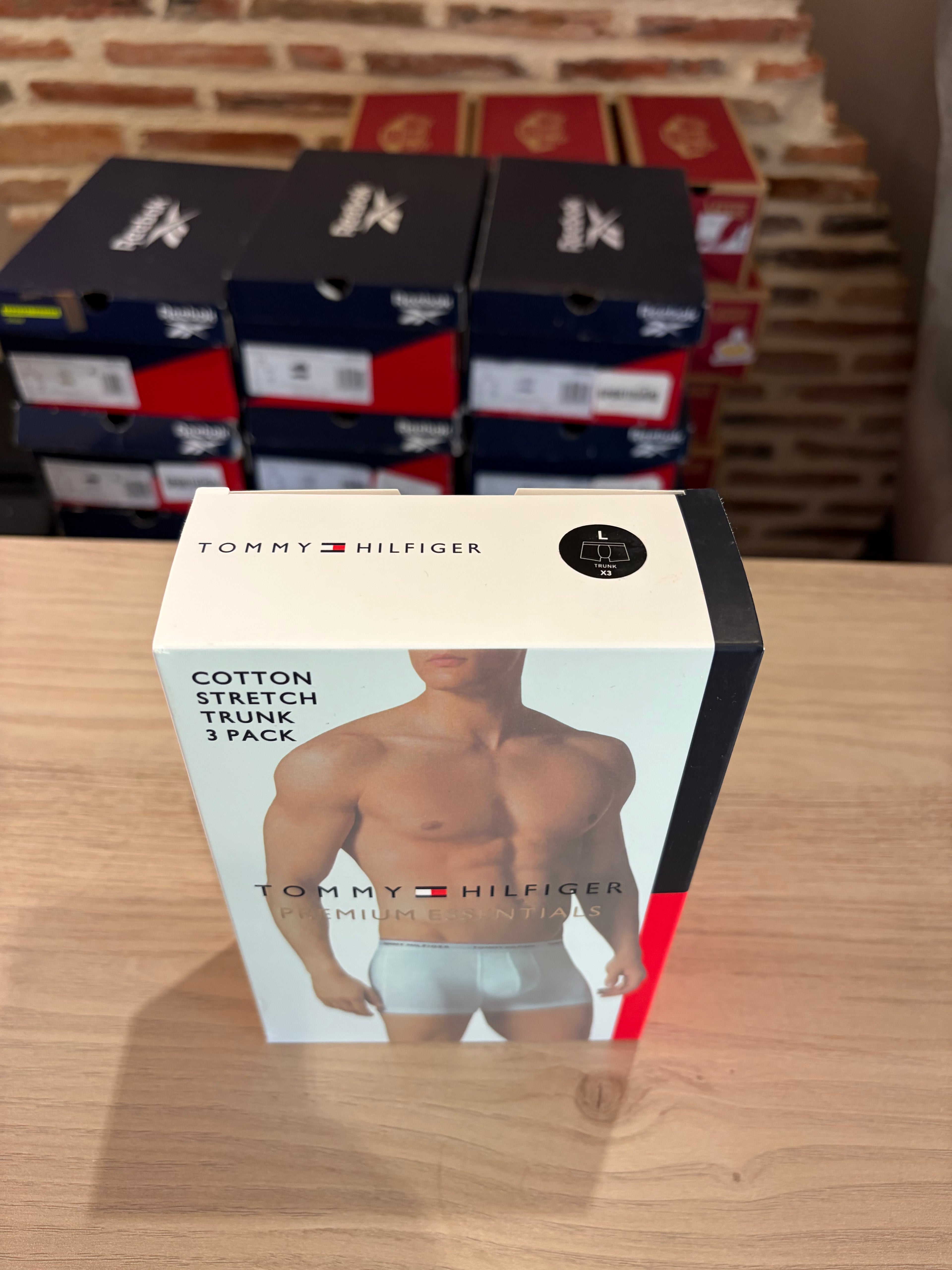 Tommy Hilfiger Premium Essentials - Lot de 3 boxers Trunk Noir - Taille L