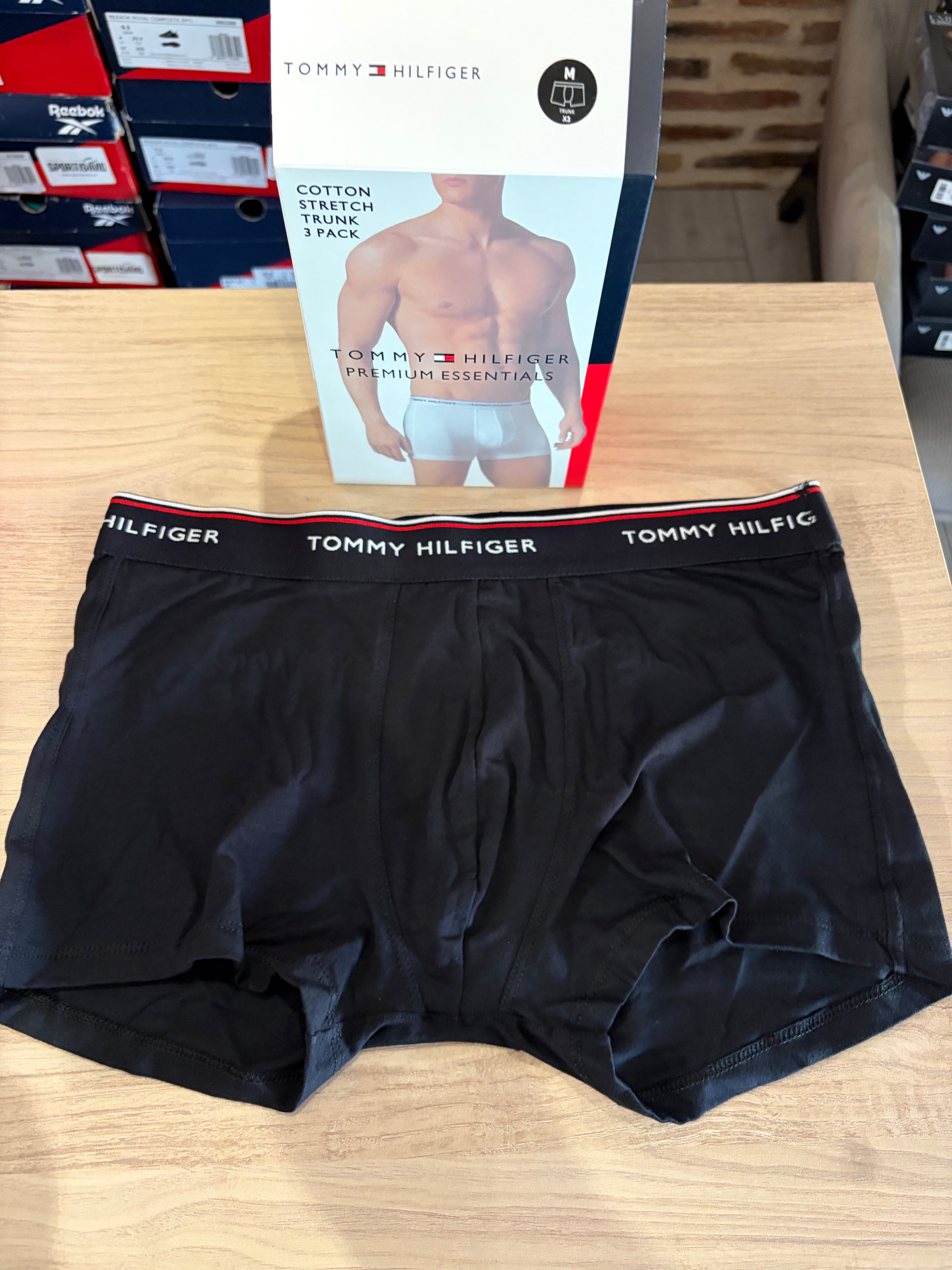 Tommy Hilfiger Premium Essentials - Lot de 3 boxers Trunk Noir - Taille M