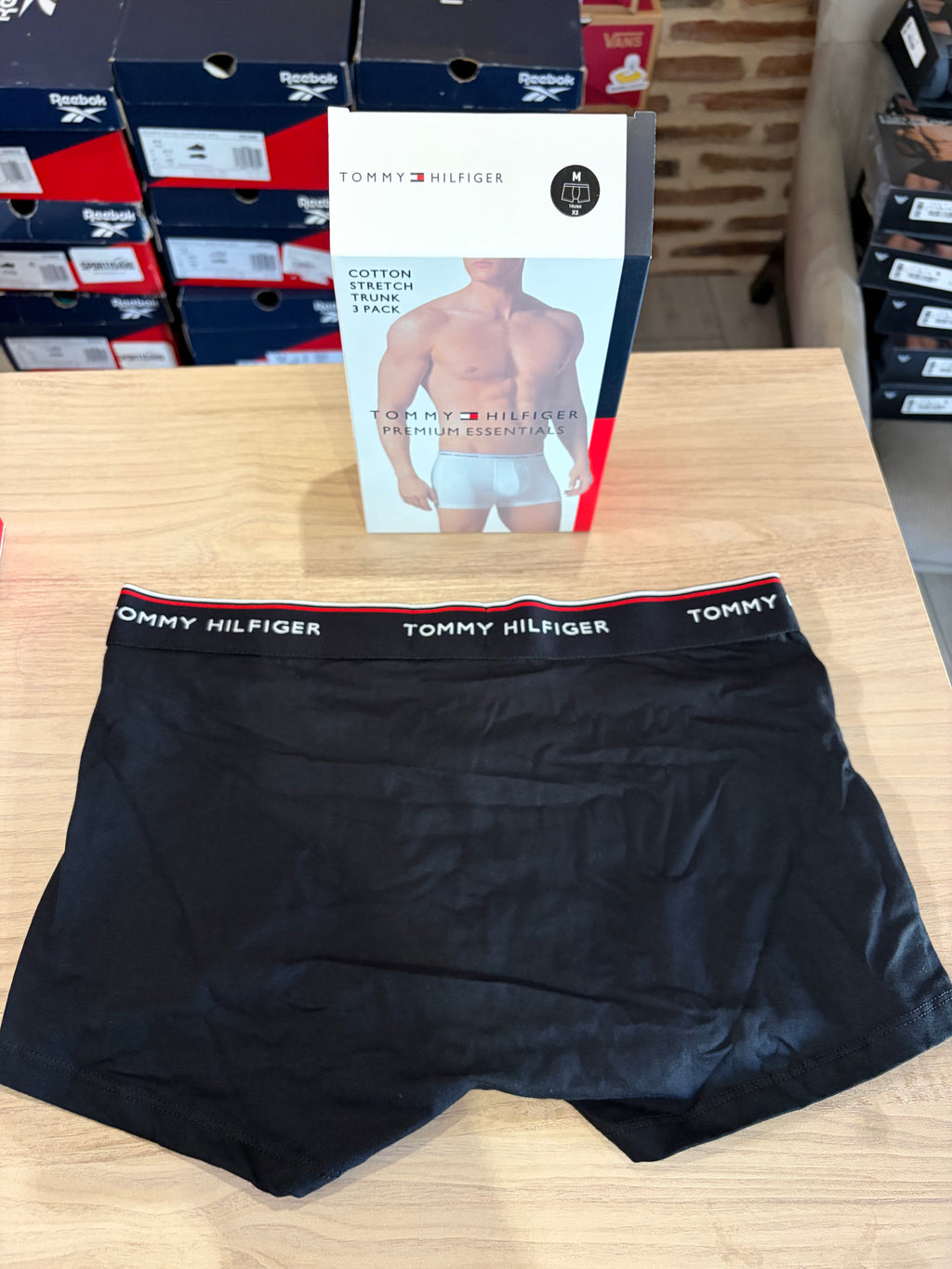 Tommy Hilfiger Premium Essentials - Lot de 3 boxers Trunk Noir - Taille M