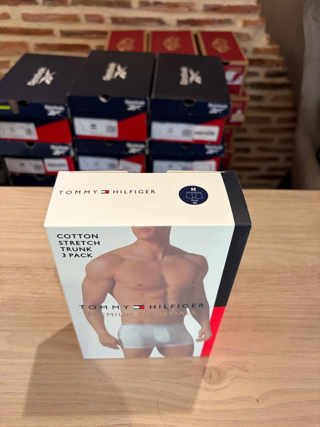 Tommy Hilfiger Premium Essentials - Lot de 3 boxers Trunk Peacoat (Bleu marine) - Taille M