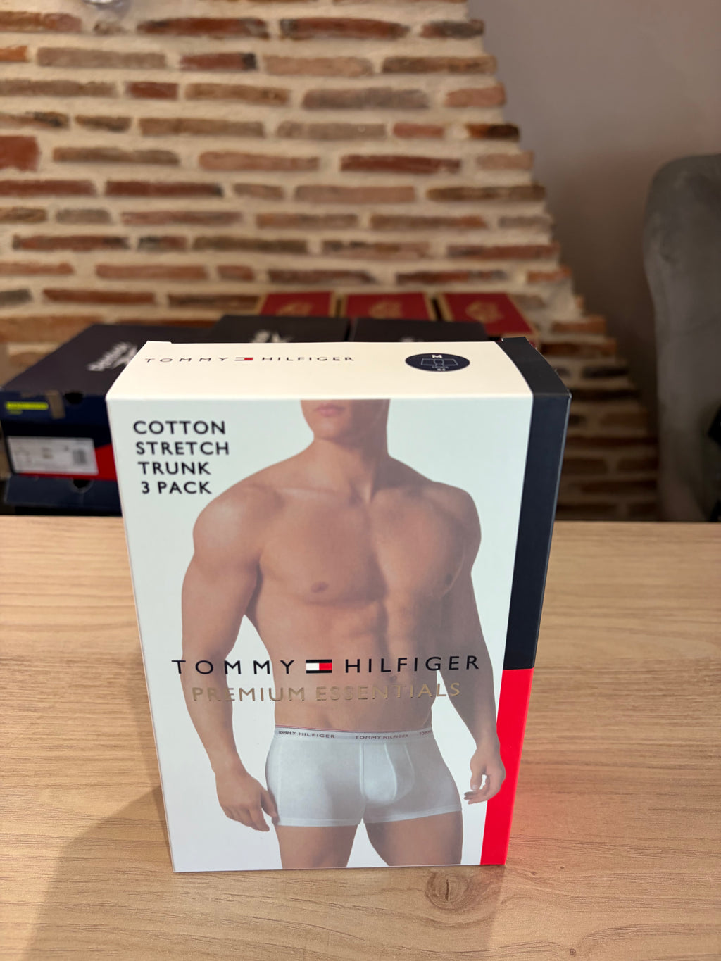 Tommy Hilfiger Premium Essentials - Lot de 3 boxers Trunk Peacoat (Bleu marine) - Taille M