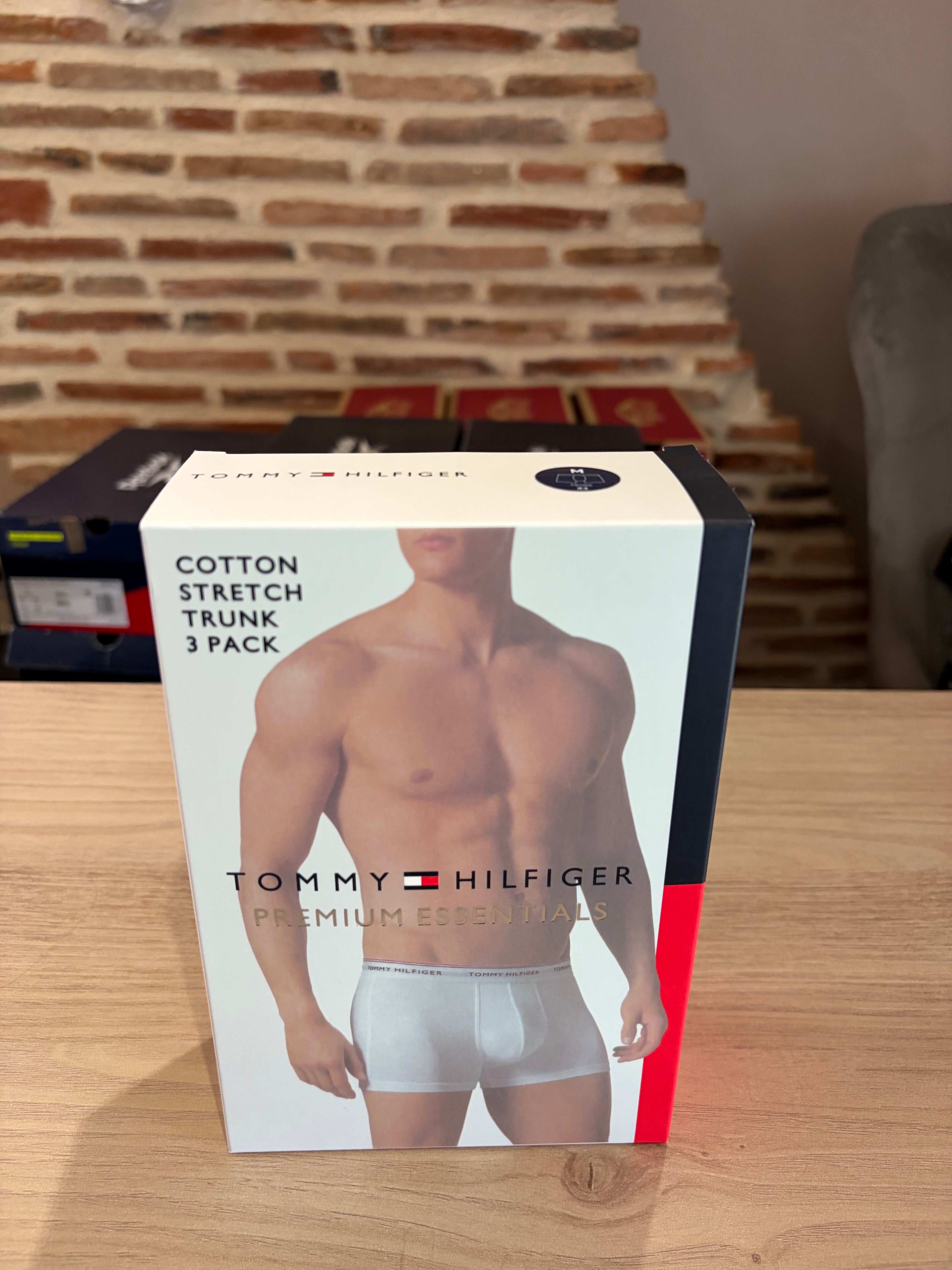 Tommy Hilfiger Premium Essentials - Lot de 3 boxers Trunk Peacoat (Bleu marine) - Taille M
