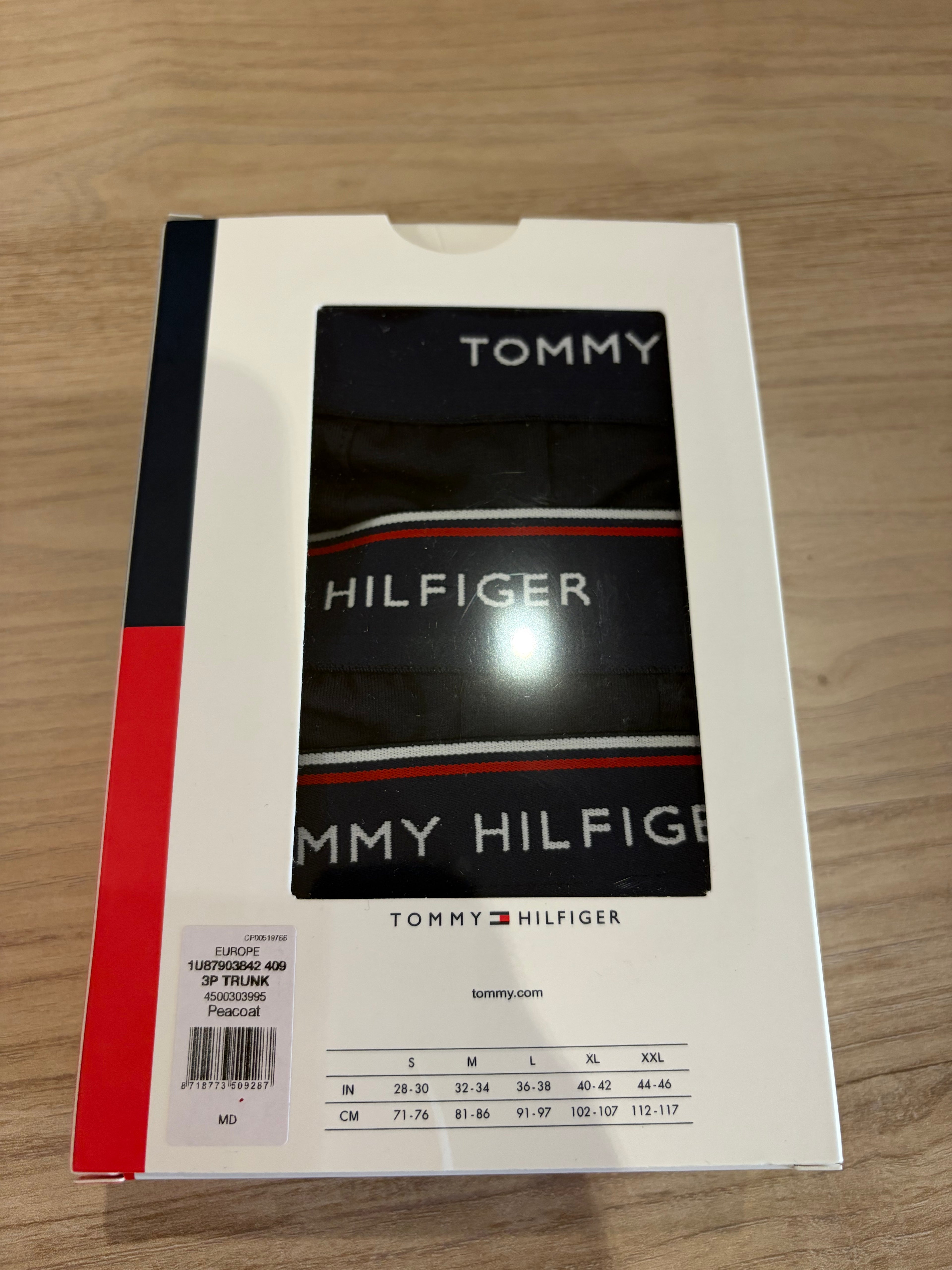 Tommy Hilfiger Premium Essentials - Lot de 3 boxers Trunk Peacoat (Bleu marine) - Taille M