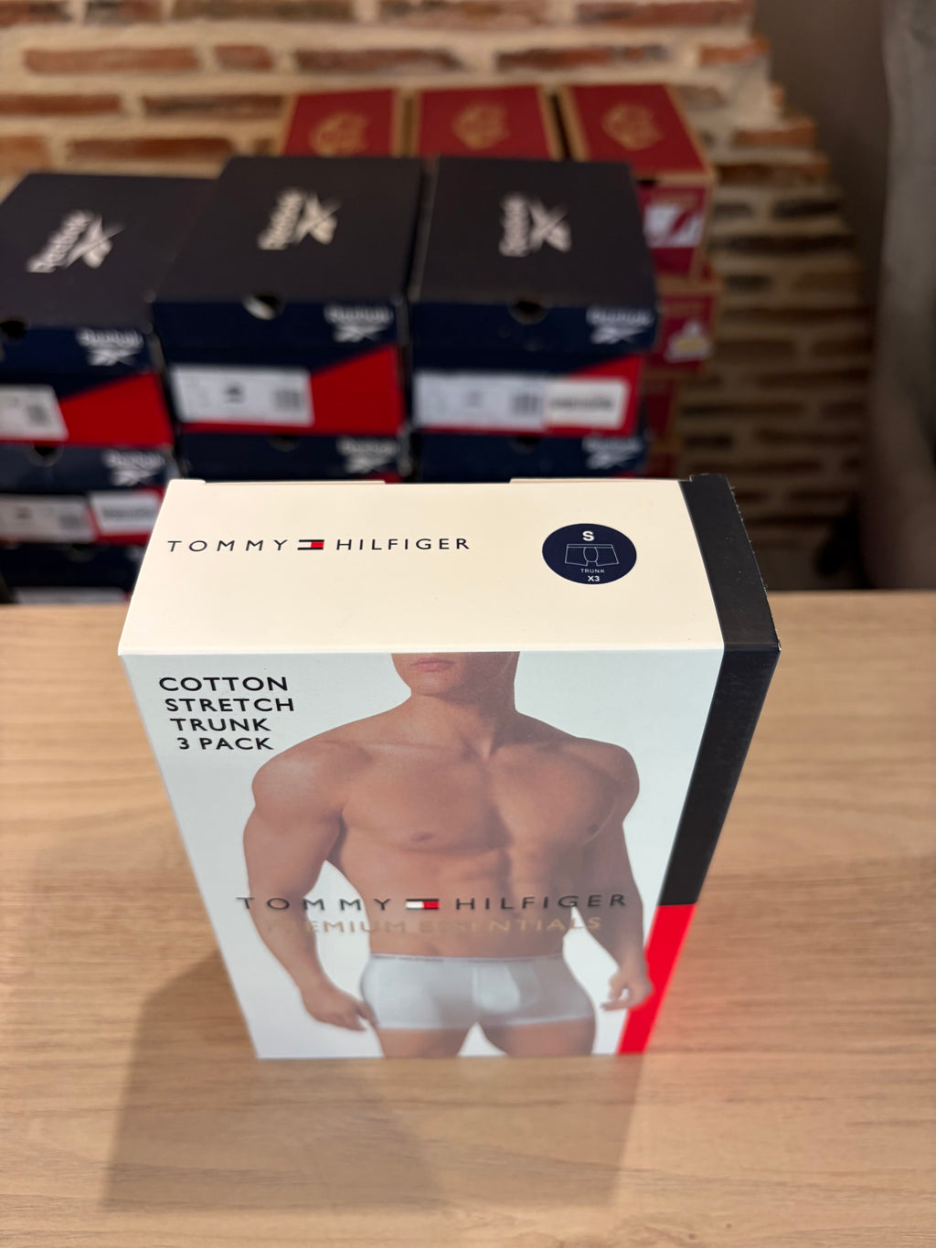 Tommy Hilfiger Premium Essentials - Lot de 3 boxers Trunk Peacoat - Taille S