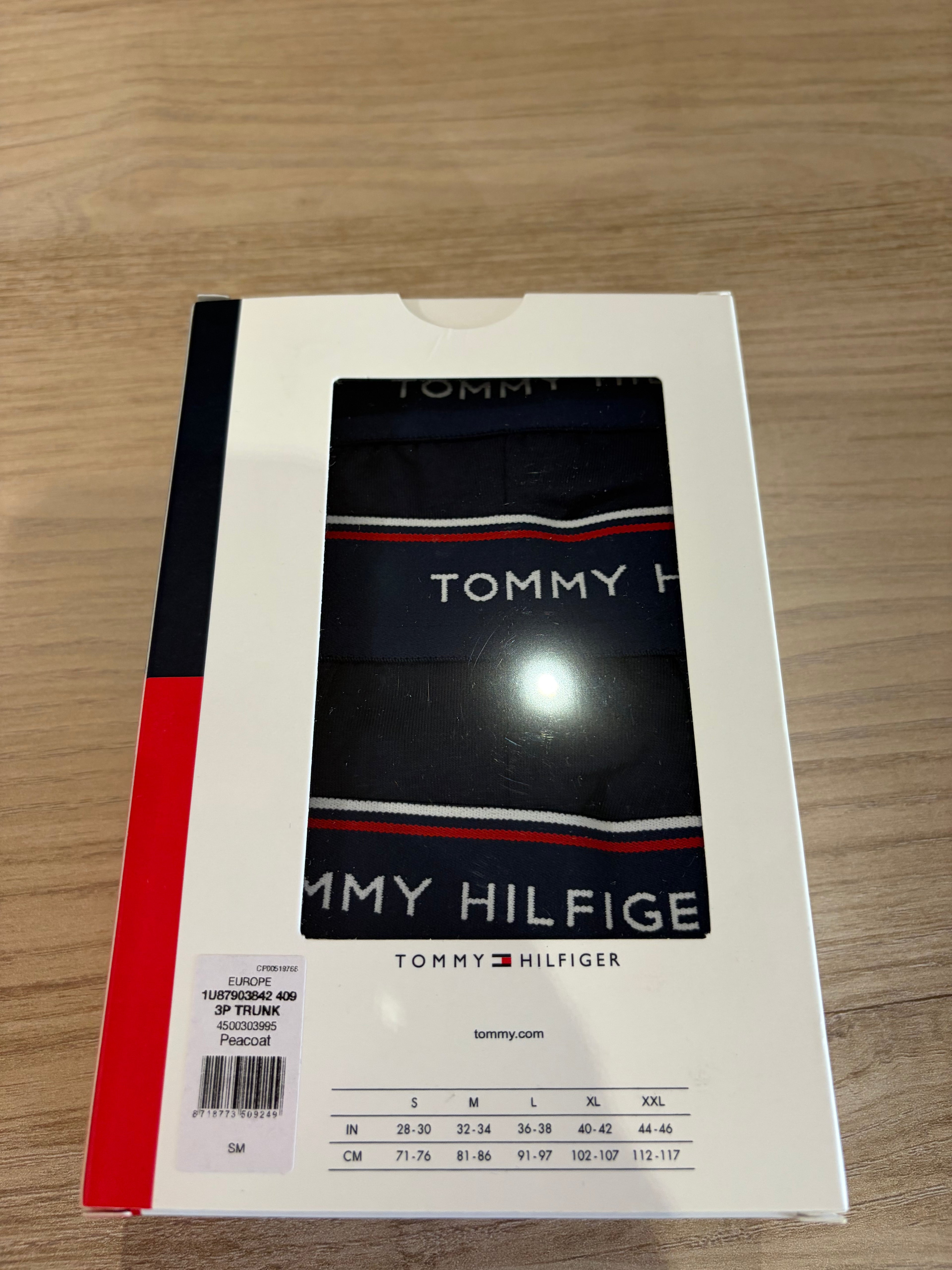 Tommy Hilfiger Premium Essentials - Lot de 3 boxers Trunk Peacoat - Taille S