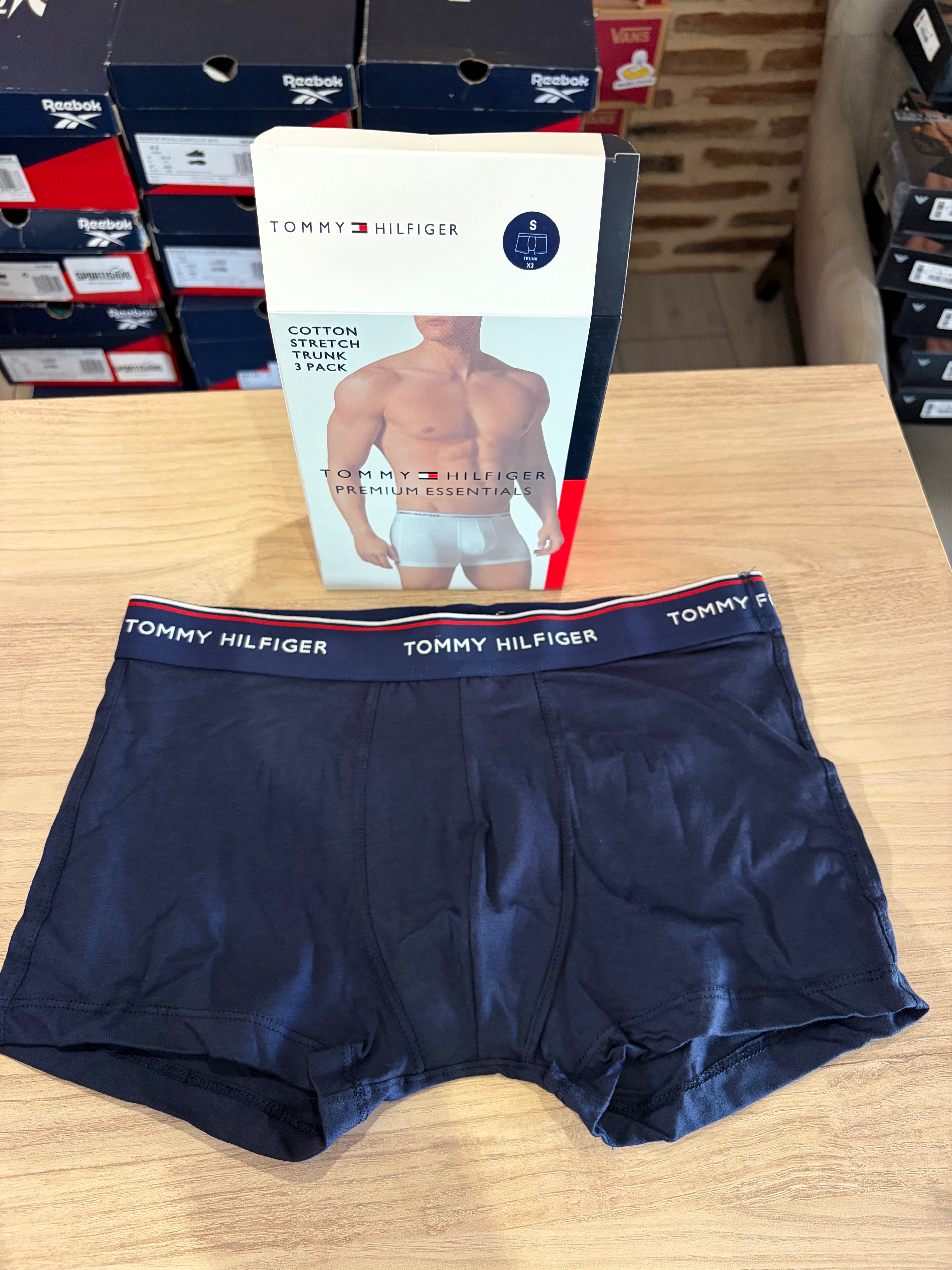 Tommy Hilfiger Premium Essentials - Lot de 3 boxers Trunk Peacoat - Taille S