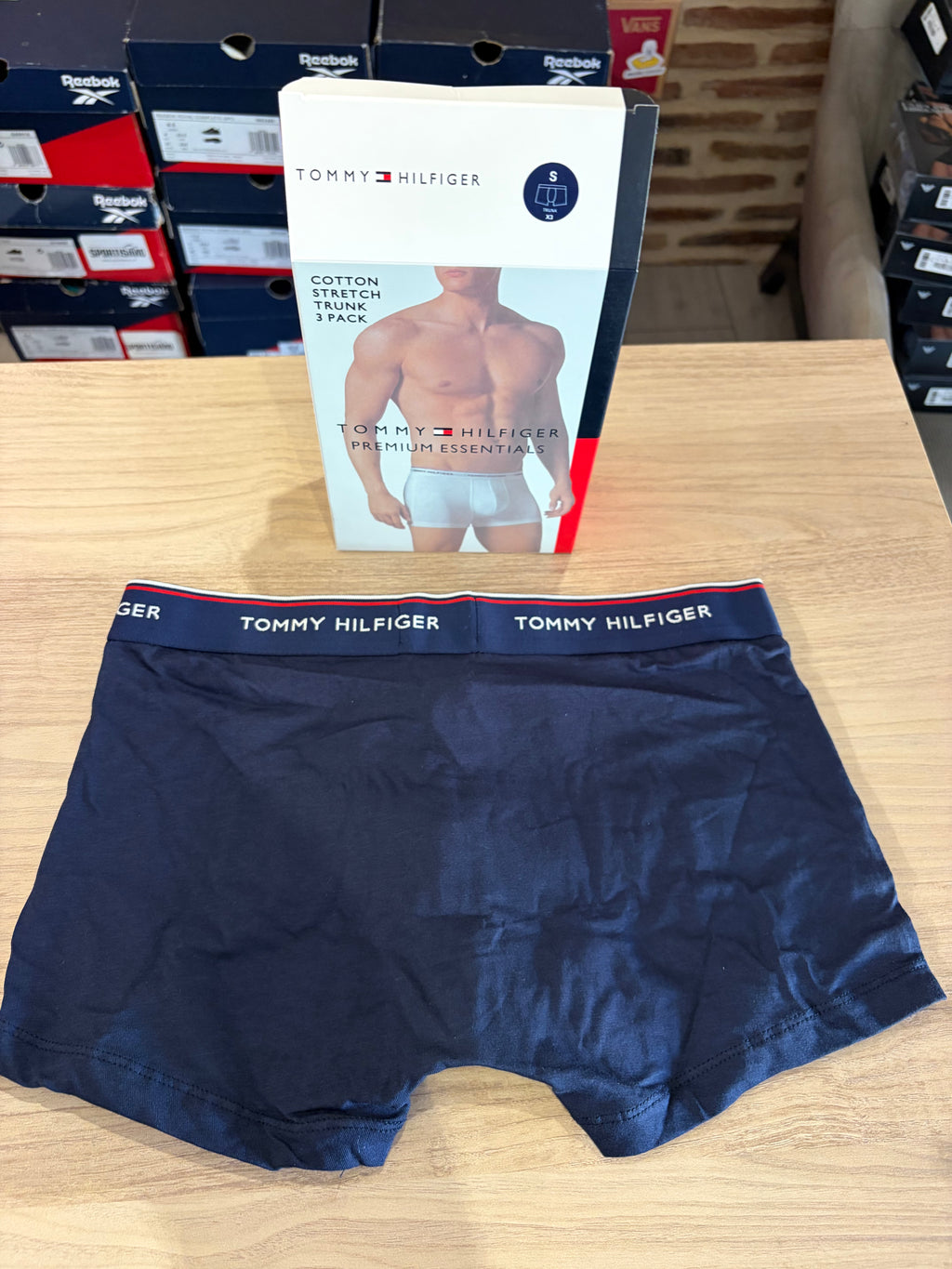 Tommy Hilfiger Premium Essentials - Lot de 3 boxers Trunk Peacoat - Taille S
